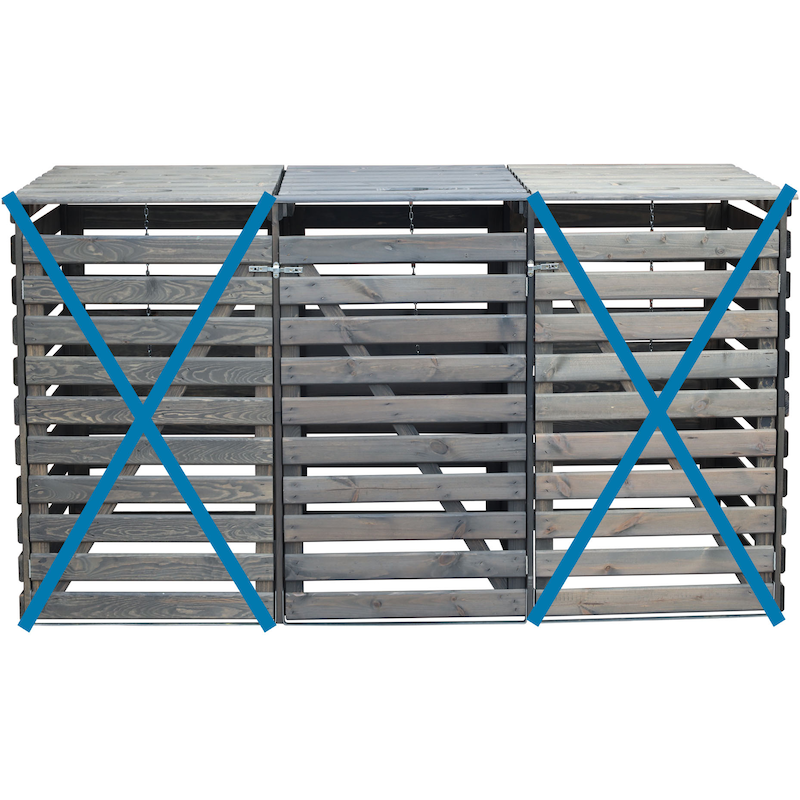 PROMADINO Mülltonnenbox »Vario III« besonders robust aus zertifiziertem Kiefernholz gefertigt Grau