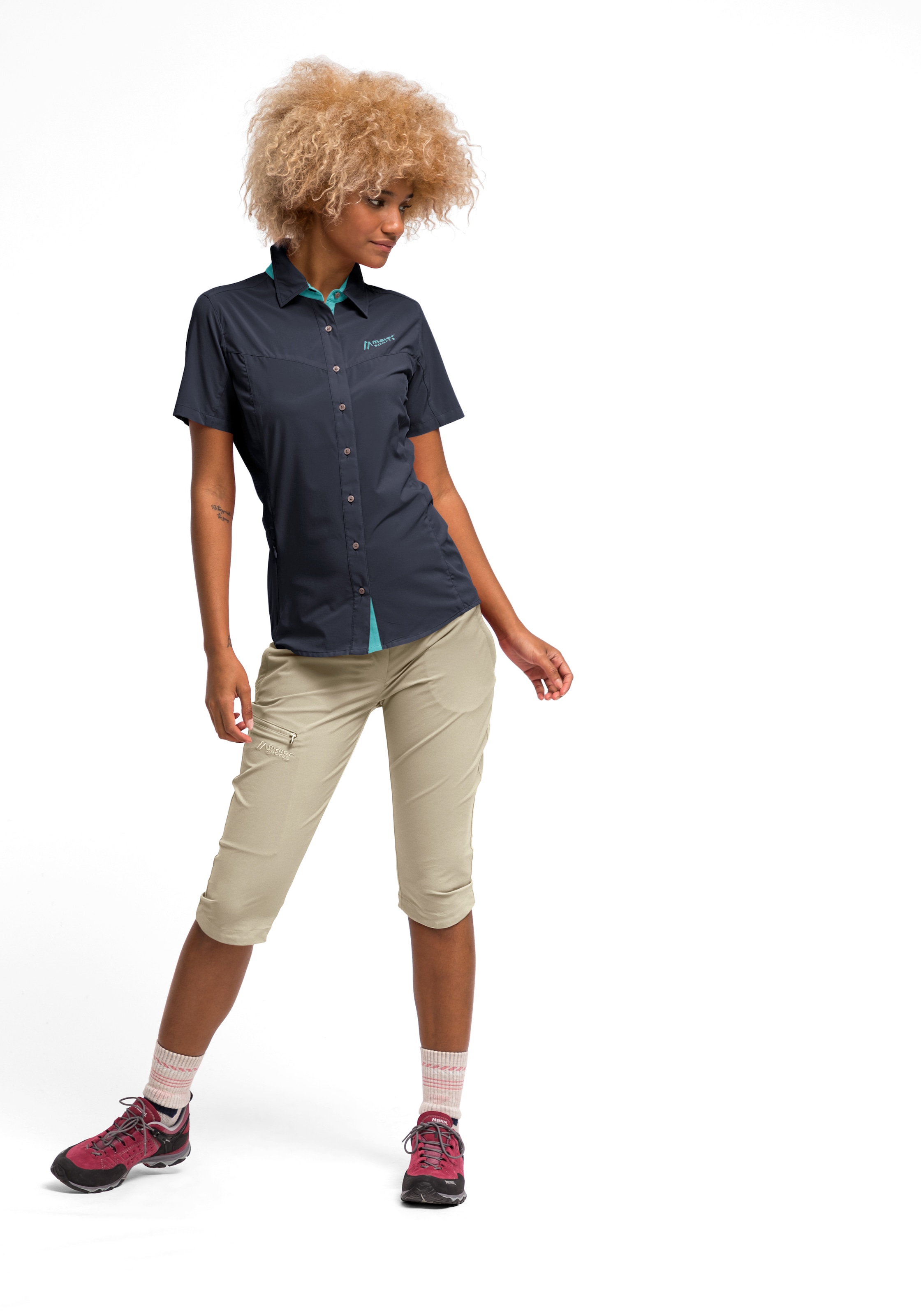 Maier Sports Funktionsbluse »Sinnes Tec WS/S«, Leichte, elastische Trekkingbluse mit Sonnenkragen