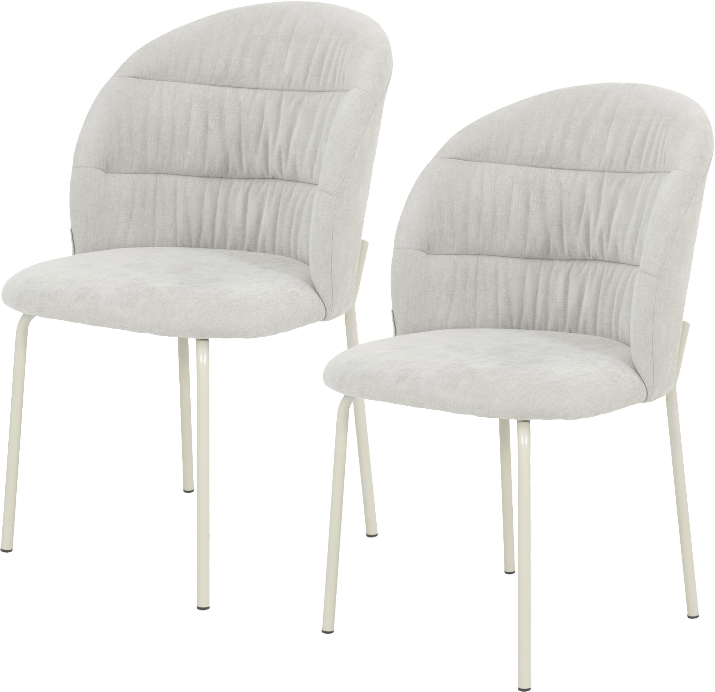 TOM TAILOR HOME 4-Fußstuhl »LEAF CHAIR« (Set) 2 Stk.4-Fußgestell, Raffung in der Rückenlehne Sunny Sand/Off-White + Off-White