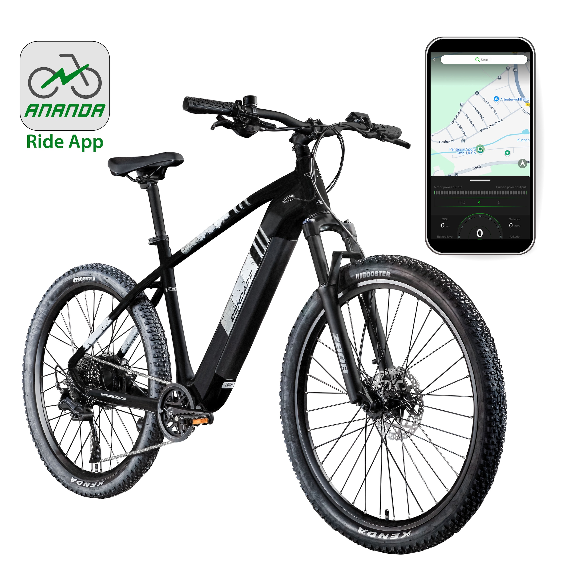 Zündapp »Z808« 10 Gang Shimano Deore RD-T6000 Schaltwerk Kettenschaltung Heckmotor 250 W Pedelec, Elektrofahrrad für Damen und Herren, MTB
