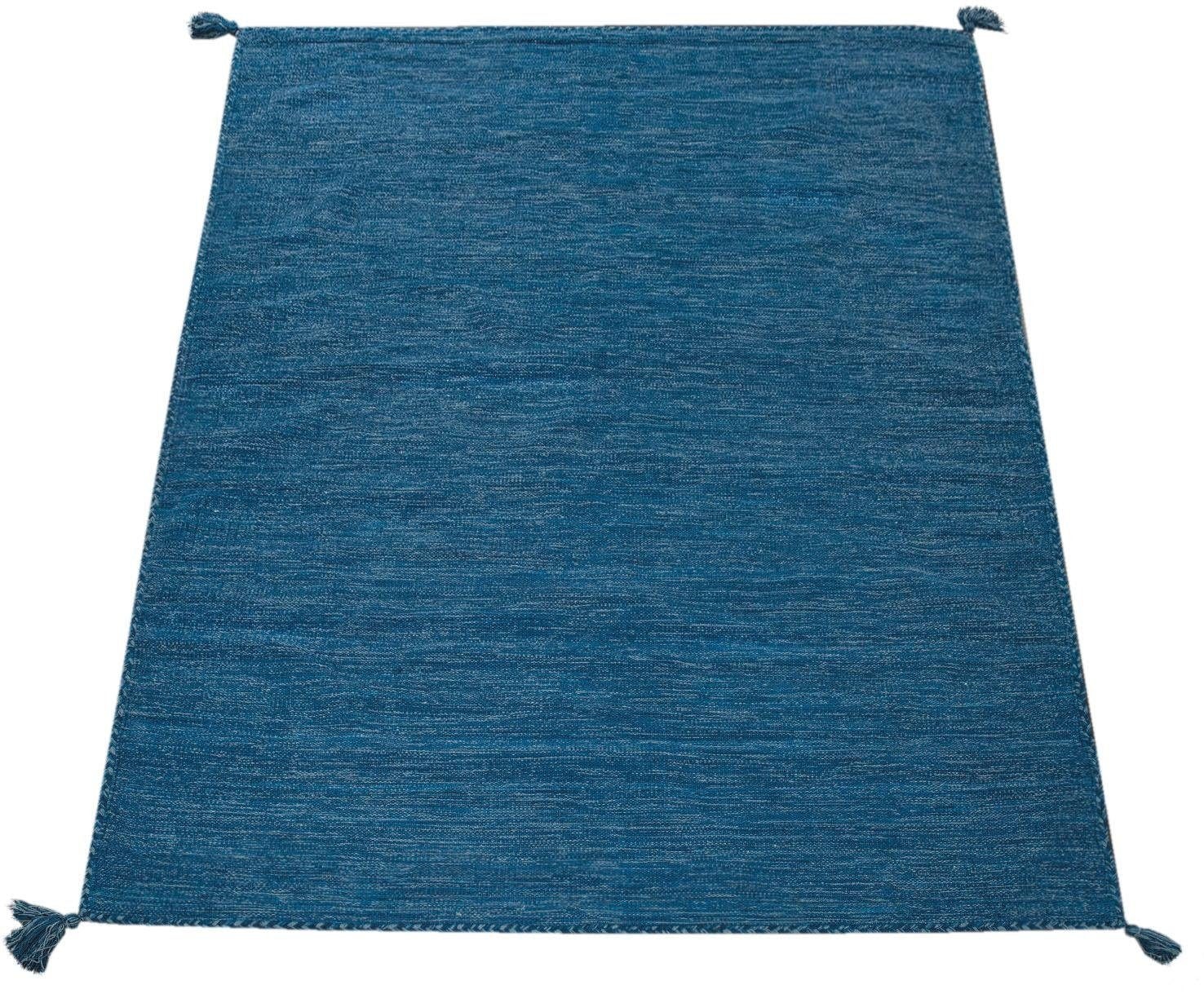 Paco Home Teppich »Kilim 210«, handgewebt, Flachgewebe, reine bequem schnell bestellen und Handgwebt, Uni rechteckig, Baumwolle, Farben