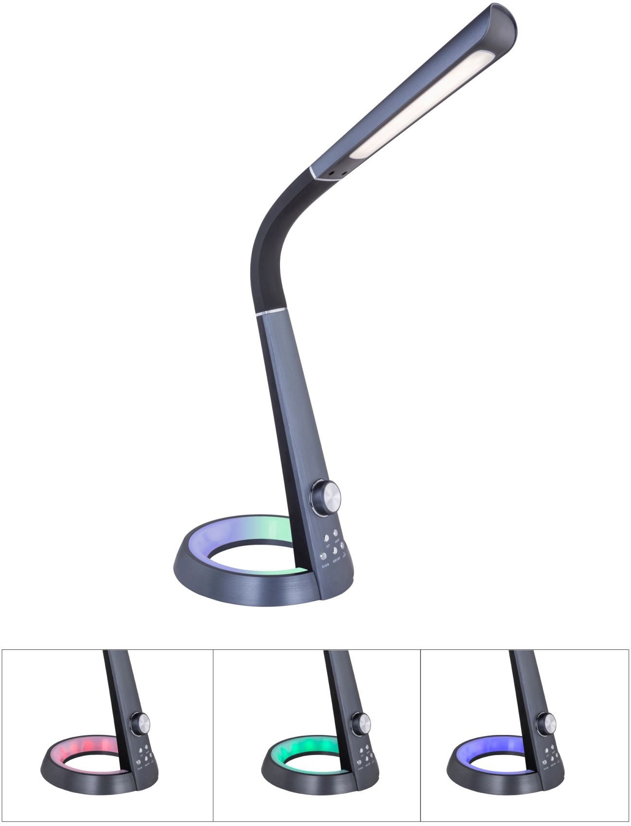 GLOBO LIGHTING LED Schreibtischlampe »MITTI« LED-Modul 1 Stk. warmweiß - kaltweiß Farbwechsel Rot-Grün-Blau, Tischleuchte, Büroleuchte