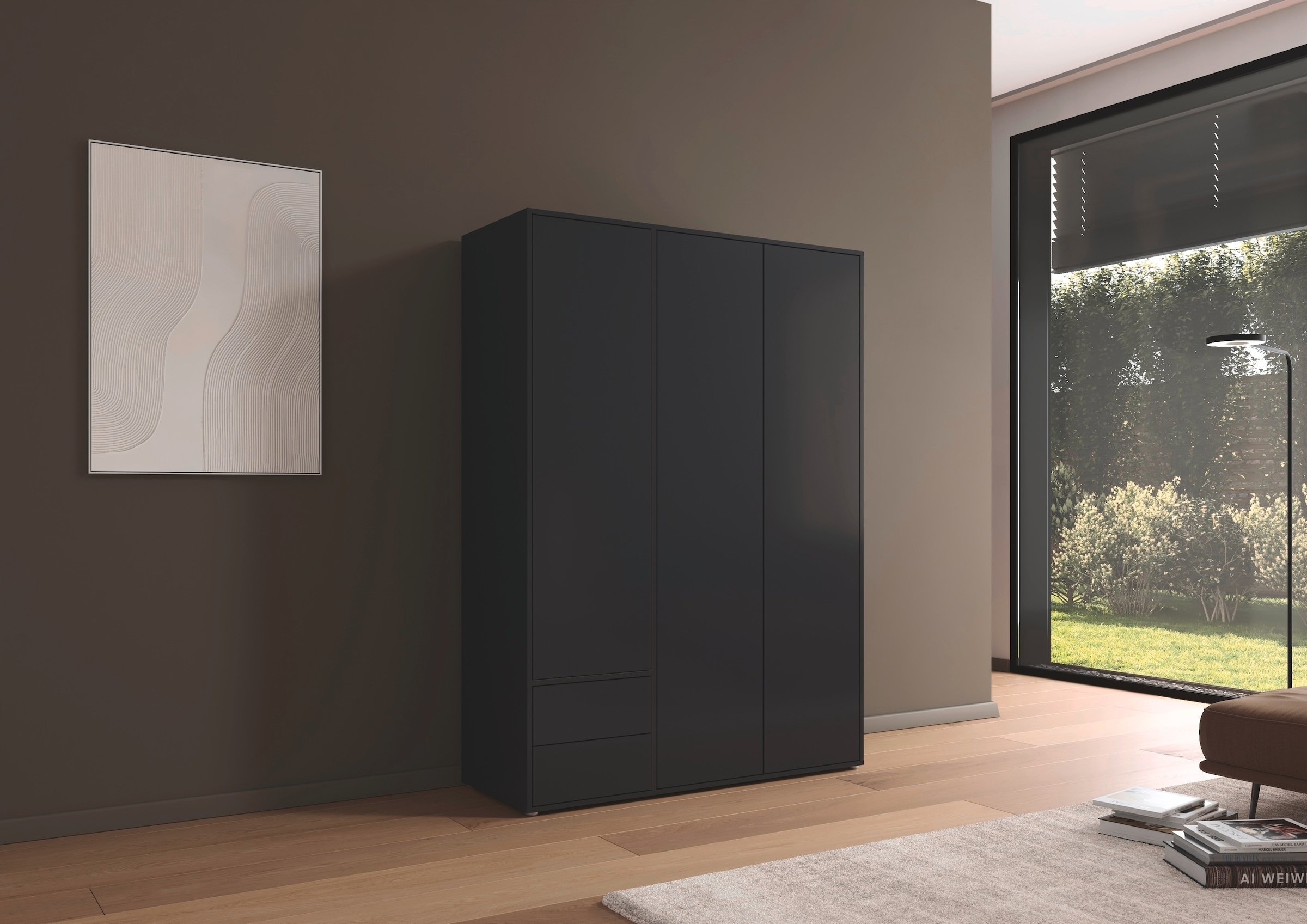 rauch Drehtürenschrank »Kleiderschrank Schrank Garderobe Wäscheschrank NABILA viel Stauraum«, (in 3 verschiedenen Ausstattungen BASIC/CLASSIC/PREMIUM), mit 2 Schubladen und Push-to-Open Funktion TOPSELLER MADE IN GERMANY