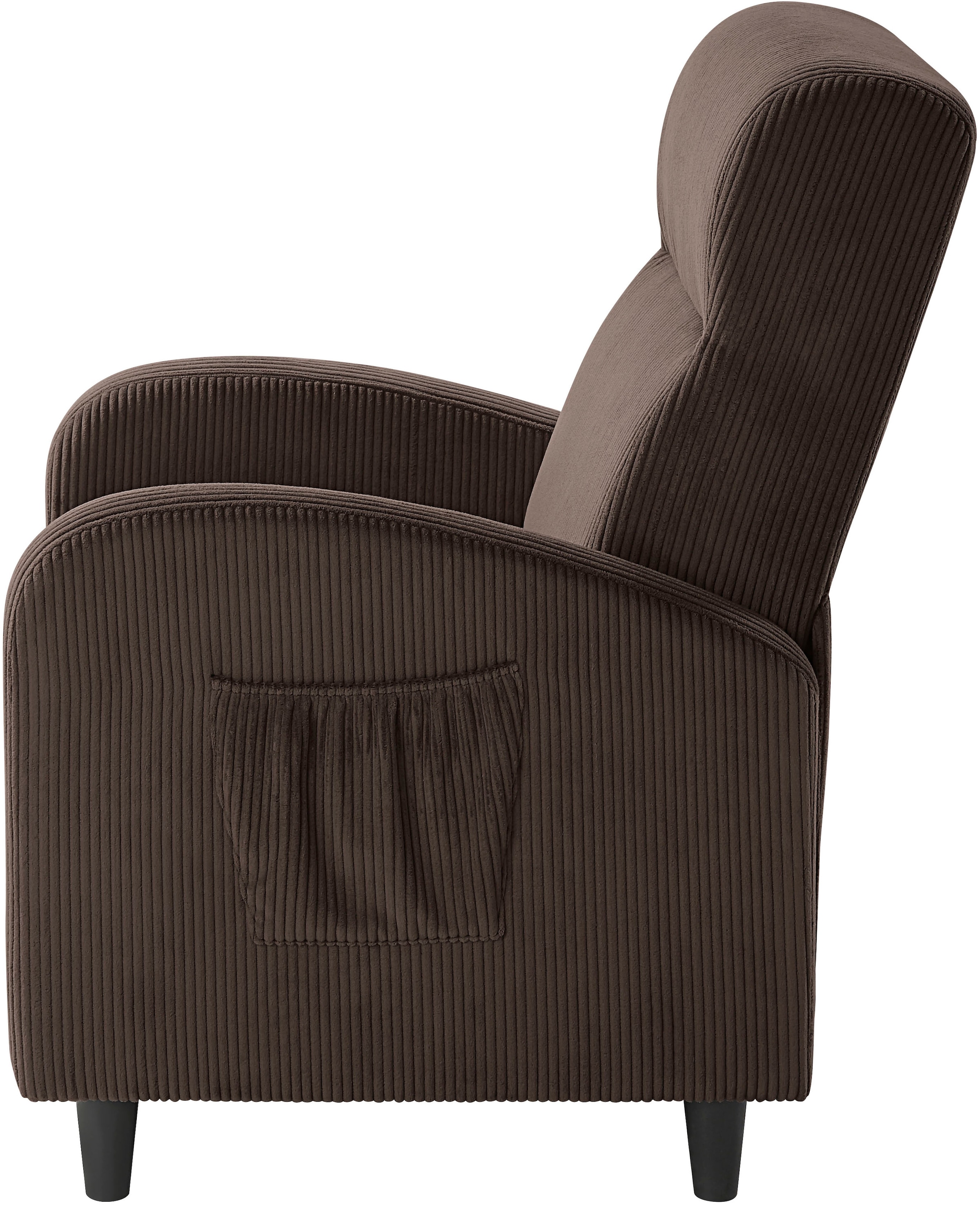 ATLANTIC home collection Relaxsessel »Tom«, mit Relaxfunktion, inklusive seitlicher Tasche