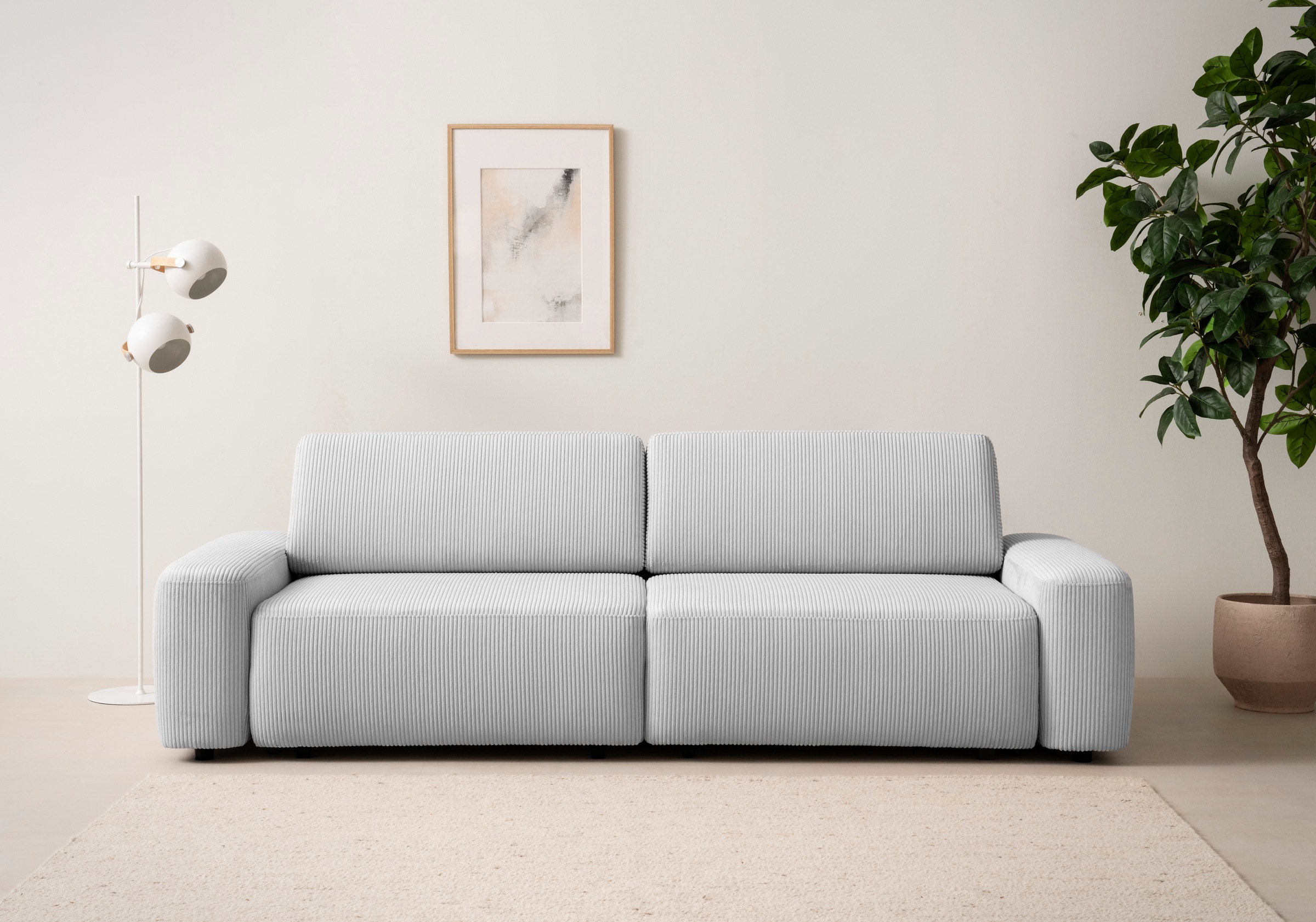 Home affaire 3-Sitzer »TORGE (257cm), Sofa,Schlafsofa in Cord, Samtvelours, günstig online kaufen