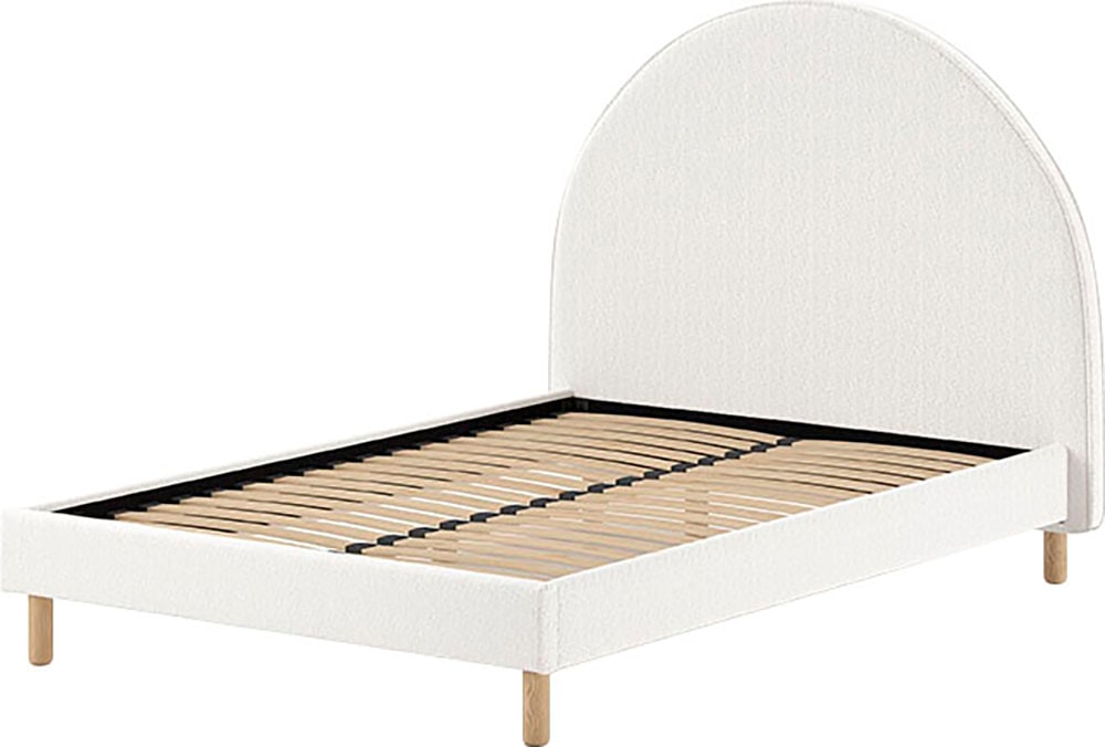 Vipack Polsterbett »MOON«, (Made in Europe), 2 Breiten (90 o. 140 cm), Lattenrost, Bouclé Stoff, wahlw. 4 Farben