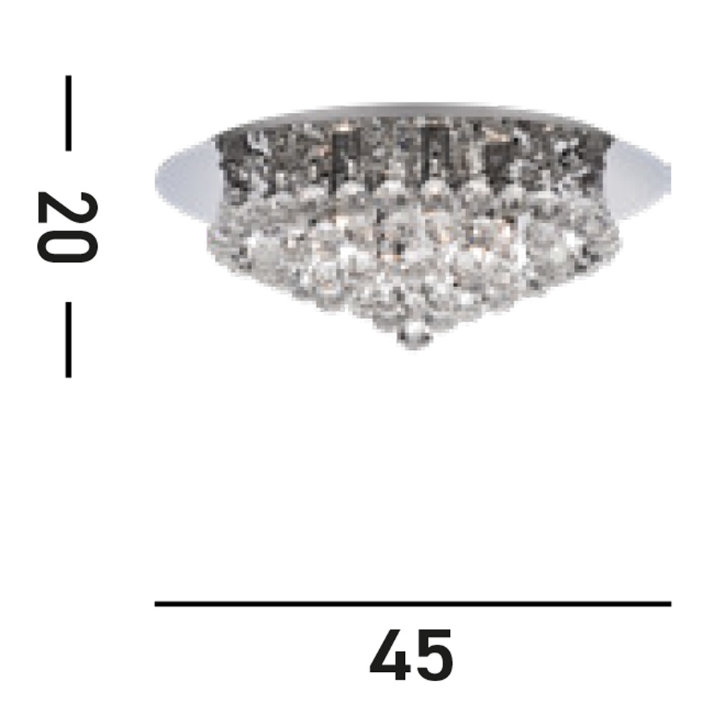 Searchlight Deckenleuchte »Hanna 6Lt Flush  - Chrome Metal & Clear Crystal« G9 1 Stk.