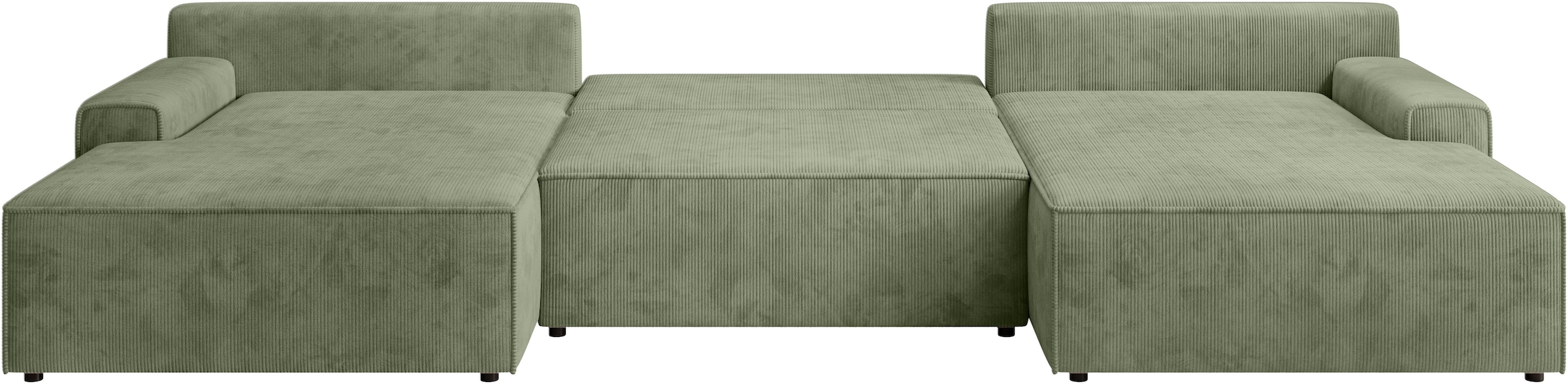 TRENDMANUFAKTUR Wohnlandschaft »Challenge, Schlafsofa mit Bettkasten, Couch in U-Form, Breite 333 cm«, XXL Sofa mit Bettkasten & Schlaffunktion, auch in trendigem Cordstoff