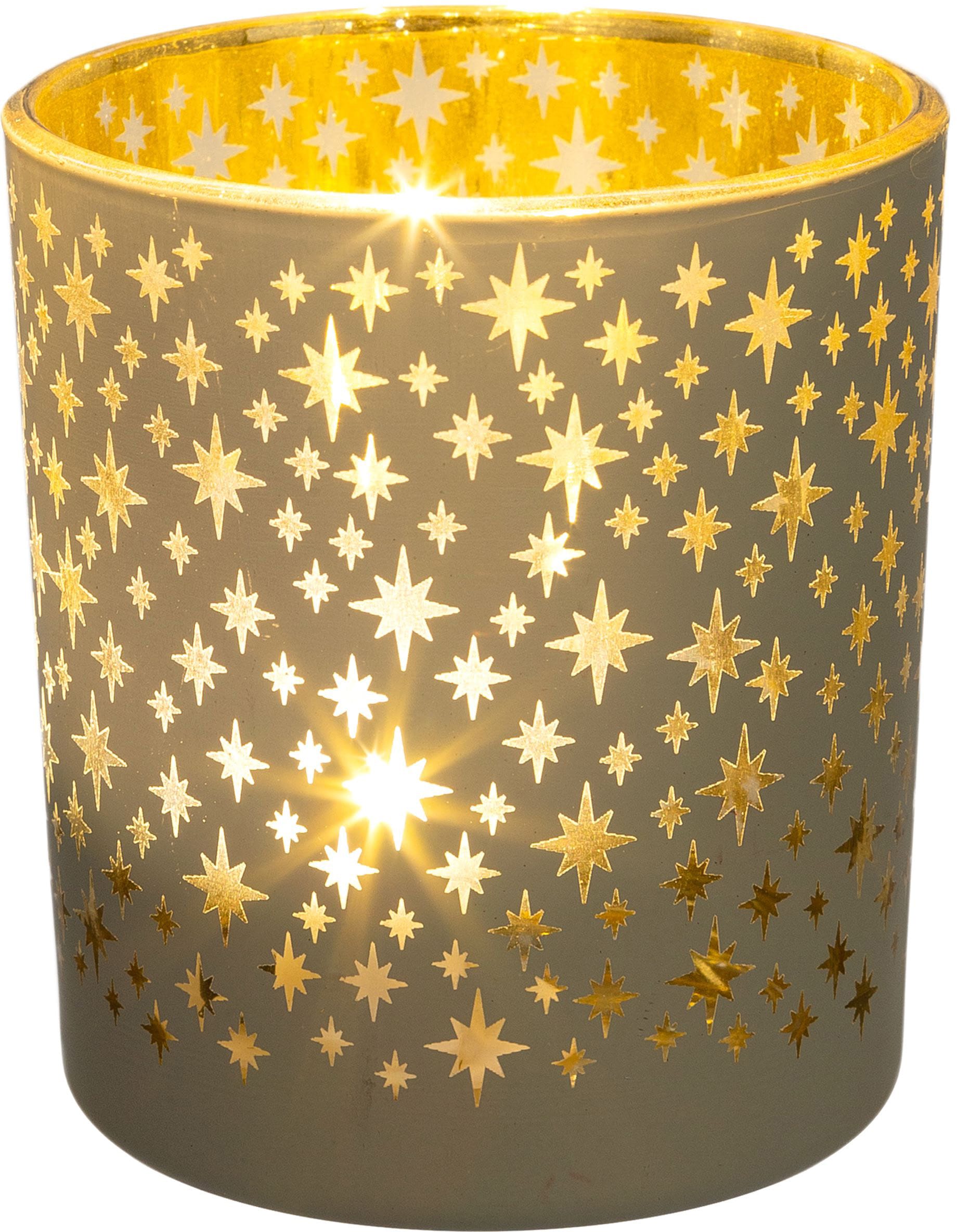 Creativ deco Teelichthalter »Weihnachtsdeko«, (4 St.), mit goldfarbener  Innenseite online kaufen