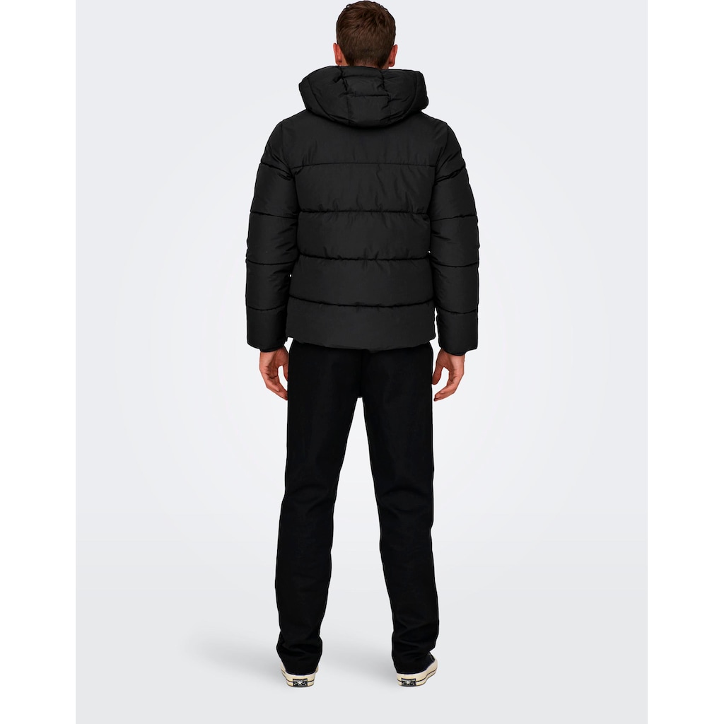 ONLY & SONS Steppjacke »ONSMARLON LIFE HOOD PUFFER JACKET OTW VD«, mit Kapuze