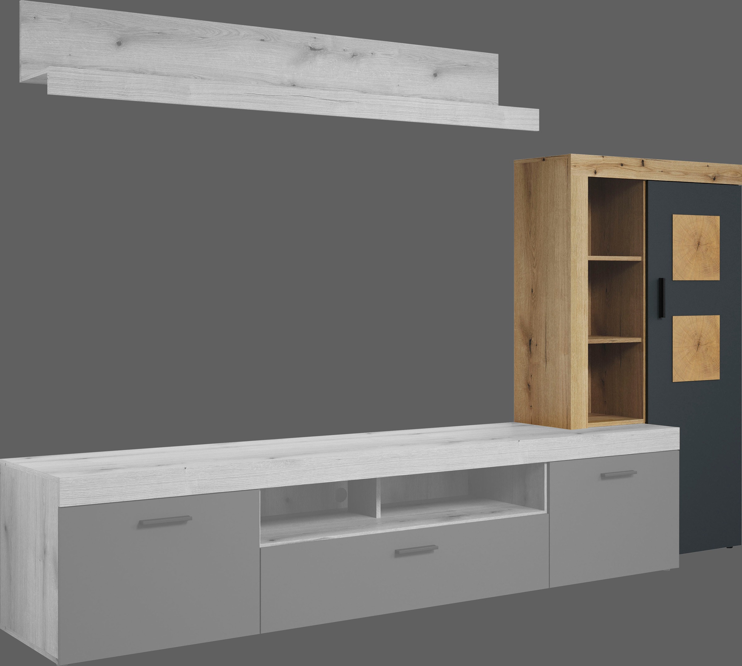 Home affaire Stauraumvitrine »Ghent«, (Packung, 1 St.), Mit Hirnholzapplikationen