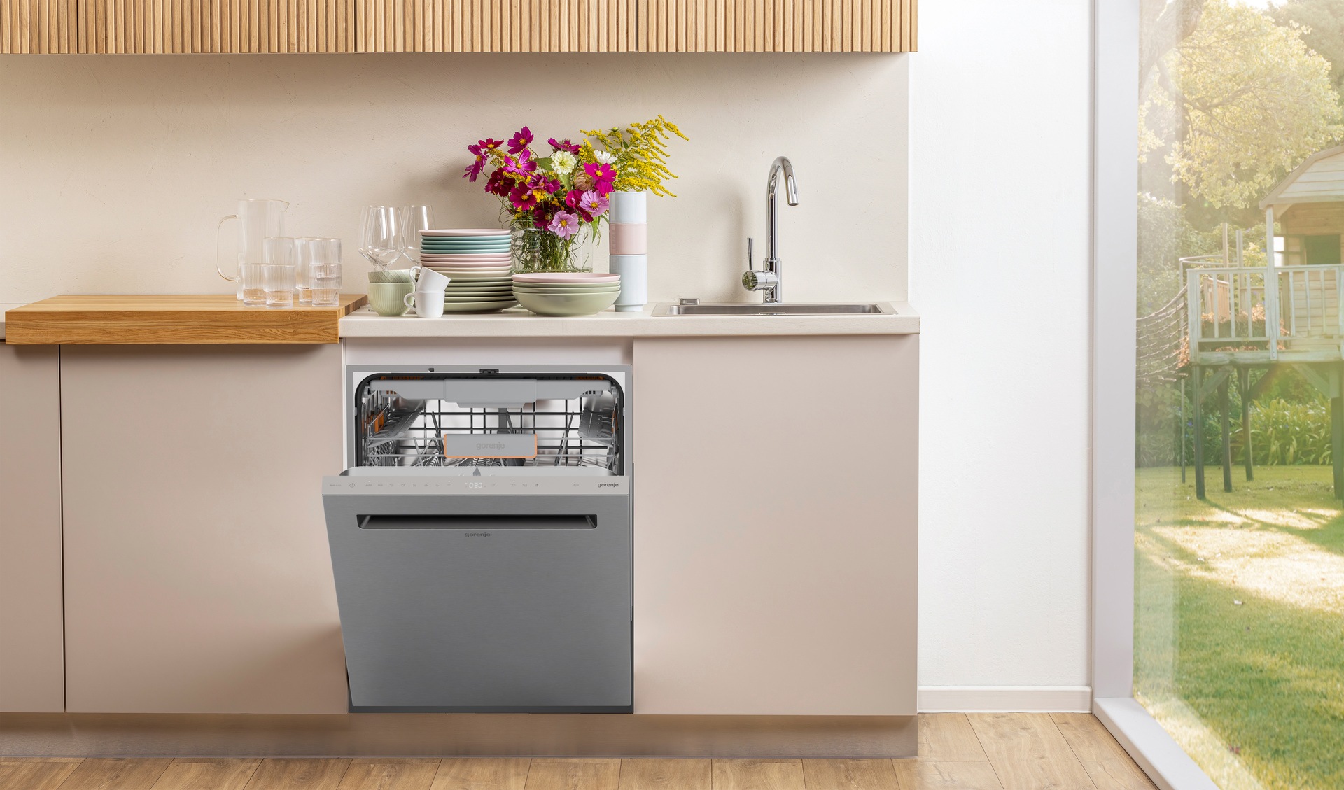 GORENJE Unterbaugeschirrspüler »GU673A65X« 9,5 l 16 Maßgedecke TotalDry - auto. Türöffnung