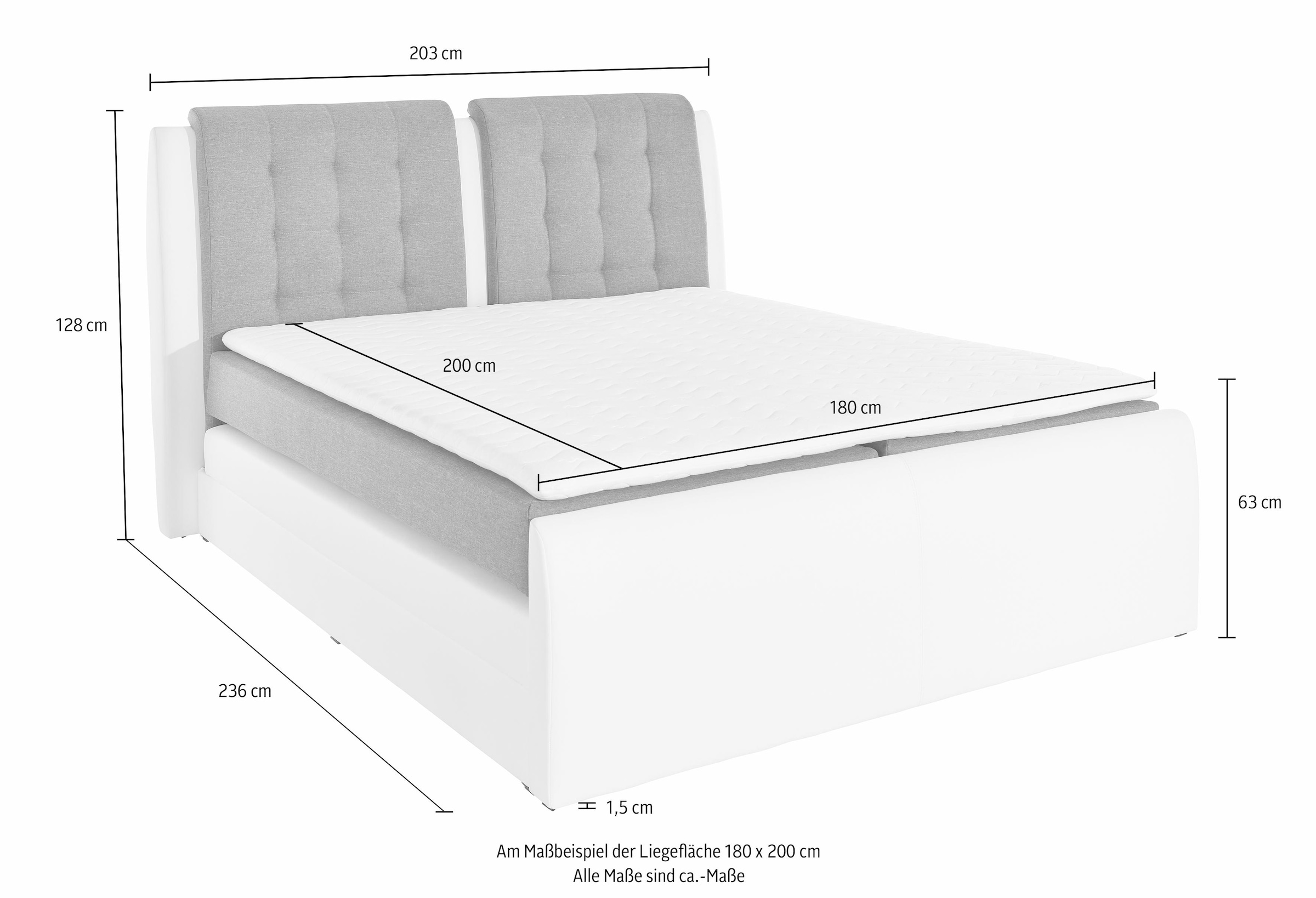 COLLECTION AB Boxspringbett »Rubene«, inkl. Bettkasten und Topper