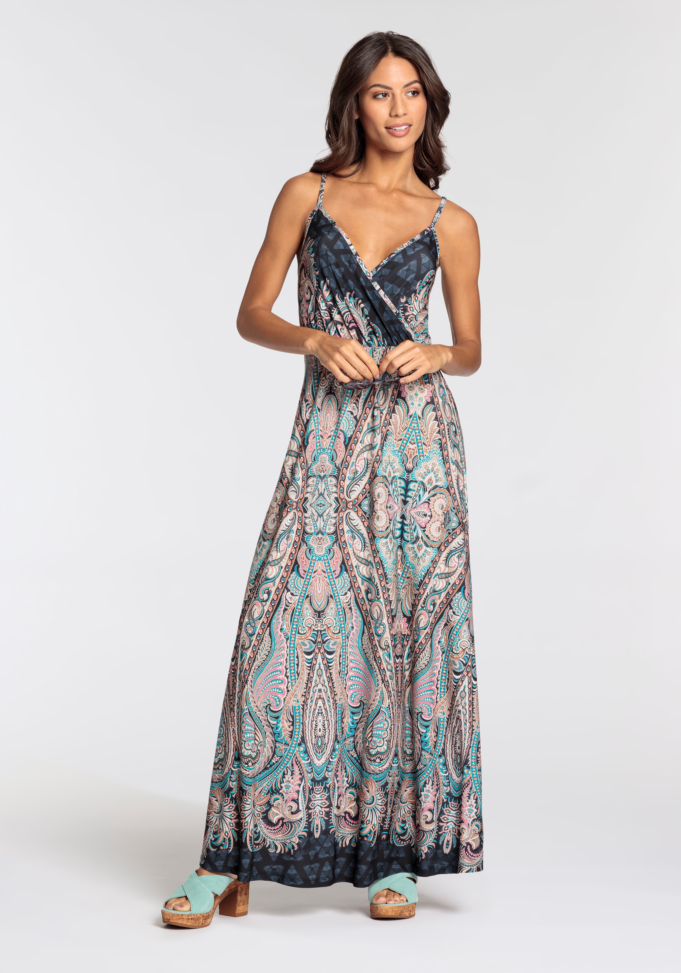 Melrose Sommerkleid, festliche Anlässe, in femininer Wickeloptik, Maxikleid