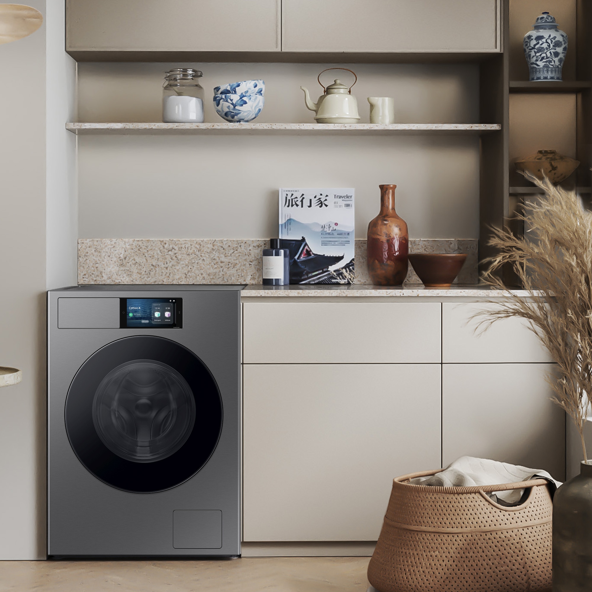 Samsung Waschmaschine »WF90F09C4S«, 9 kg, 1400 U/min, AI Wash mit automatischer Waschmitteldosierung
