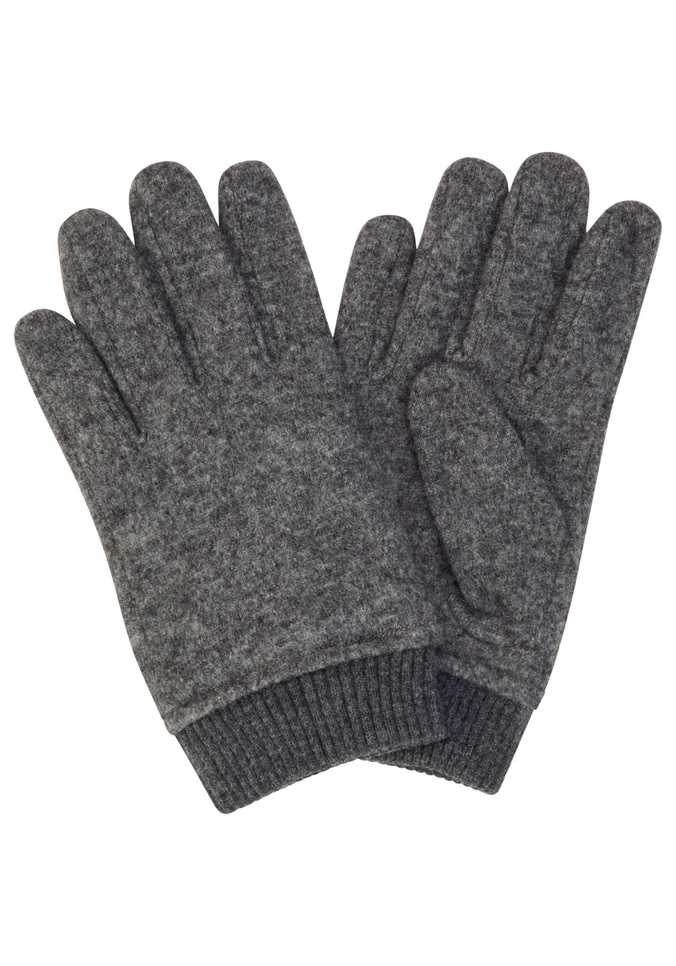 BOSS Strickhandschuhe »Kalsper« mit Labelaufnäher aus Leder Medium Grey 030