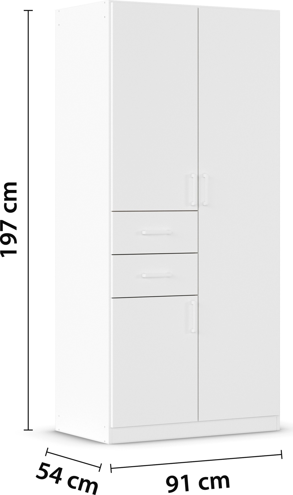 rauch Drehtürenschrank »Kleiderschrank Schrank Garderobe MAIKA mit Dekor-Front«, 2 Schubladen, in verschiedenen Breiten, Höhen, Farben, MADE IN GERMANY