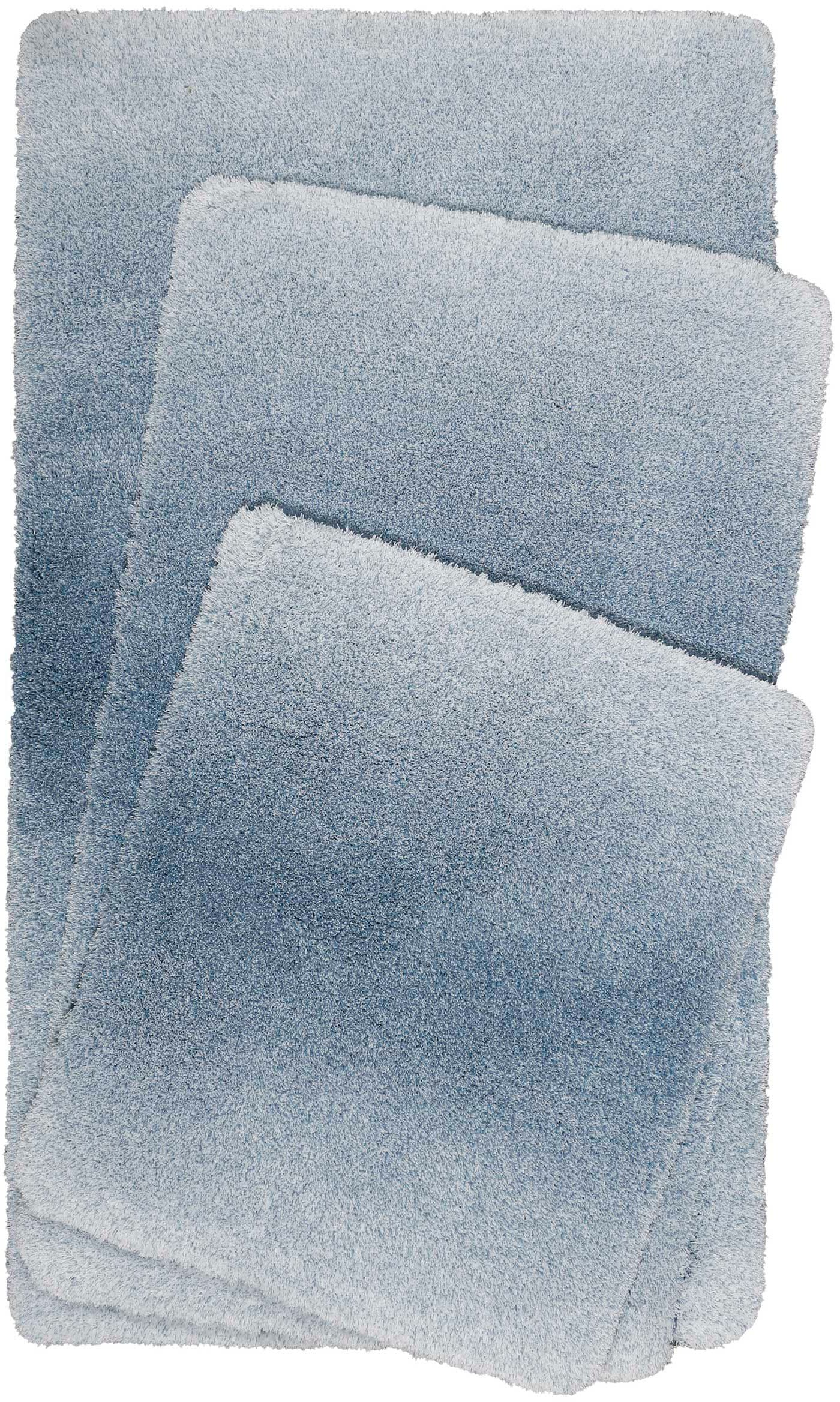 Wecon home Basics Badematte »Luuk WB-2705«, Höhe 25 mm, rutschhemmend beschichtet, fußbodenheizungsgeeignet-schnell trocknend, trendiger Farbverlauf, waschbar, weicher Badezimmerteppich