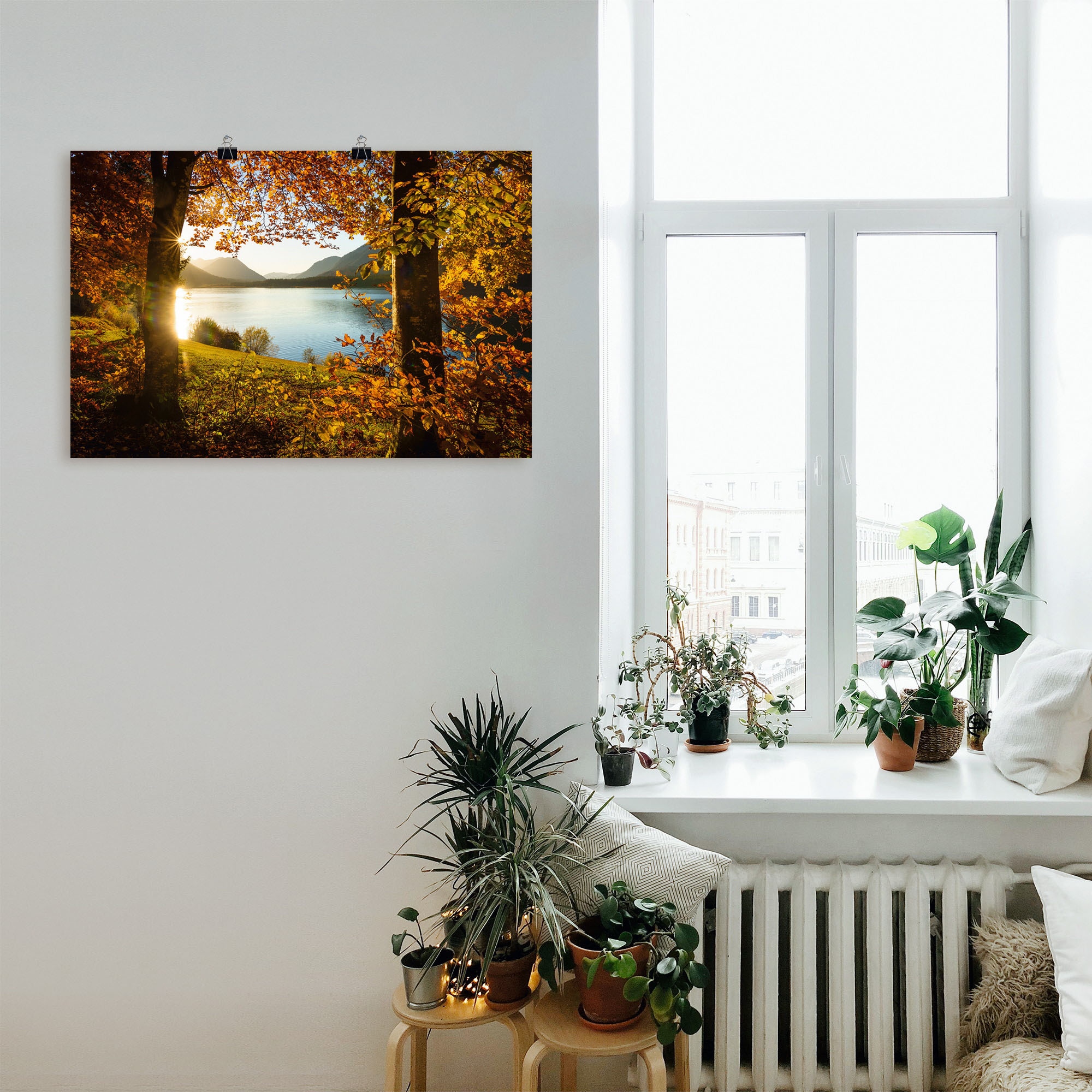 Artland Wandbild »Herbst am Sylvensteinsee«, Gewässer, (1 St.), als Alubild, Outdoorbild, Leinwandbild, Poster in verschied. Größen