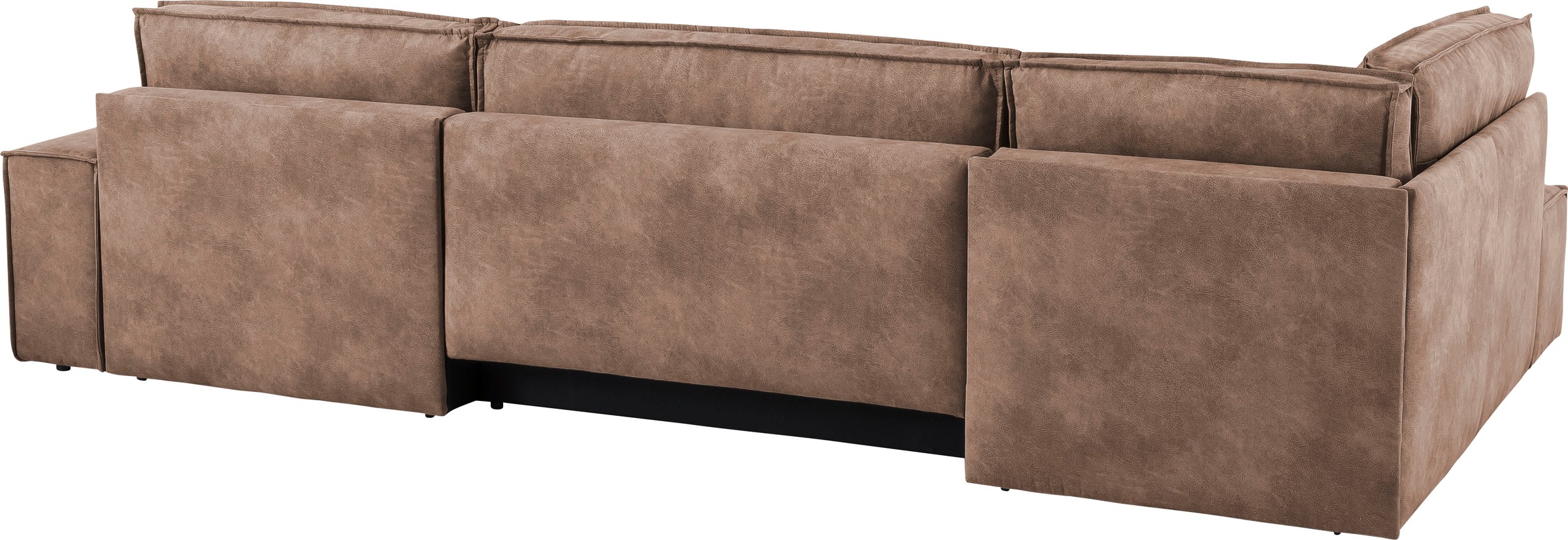 Home affaire Wohnlandschaft »SHERWOOD 329 cm, U-Form, Schlafsofa,«, Schlaffunktion m. Bettkasten (194x139 cm), Cord, Vintage, Samtvelours