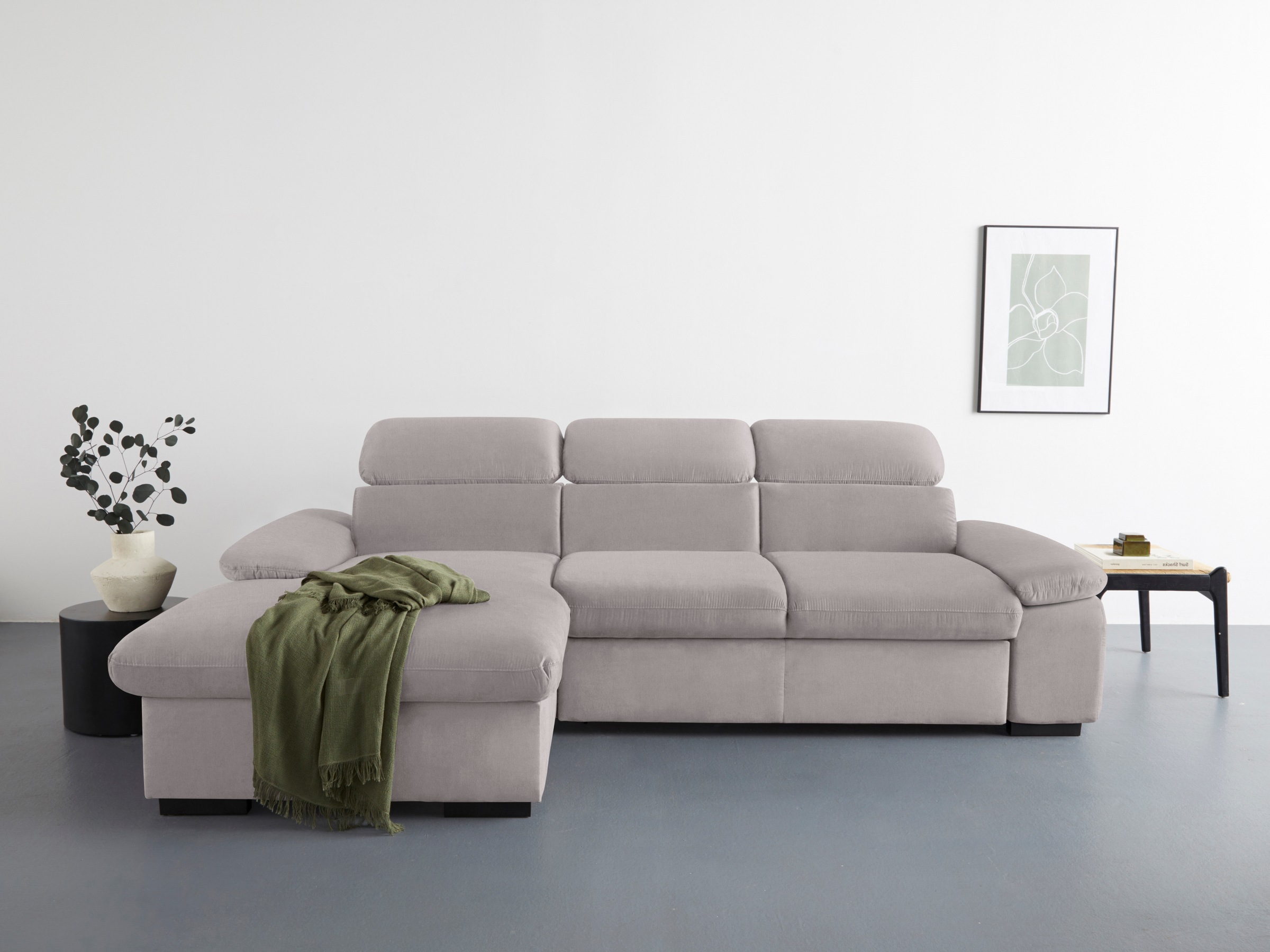 COTTA Ecksofa »Lola L-Form mit Kopfteilfunktion & Hocker«, (Set, mit Hocker günstig online kaufen