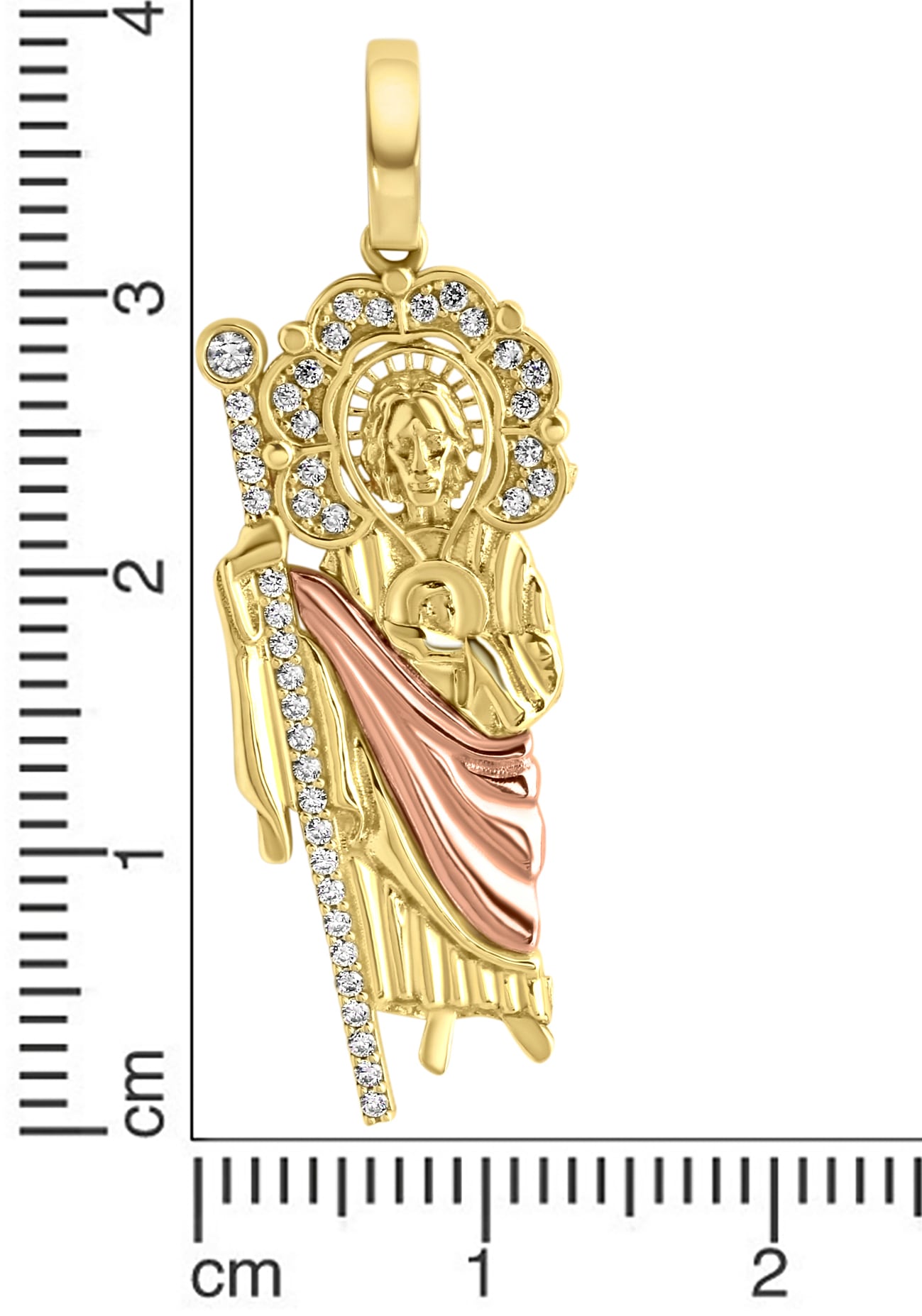 Firetti Kettenanhänger »Schmuck Geschenk Gold 375 Halsschmuck Anhänger Judas Thaddäus«, mit Zirkonia (synth.)