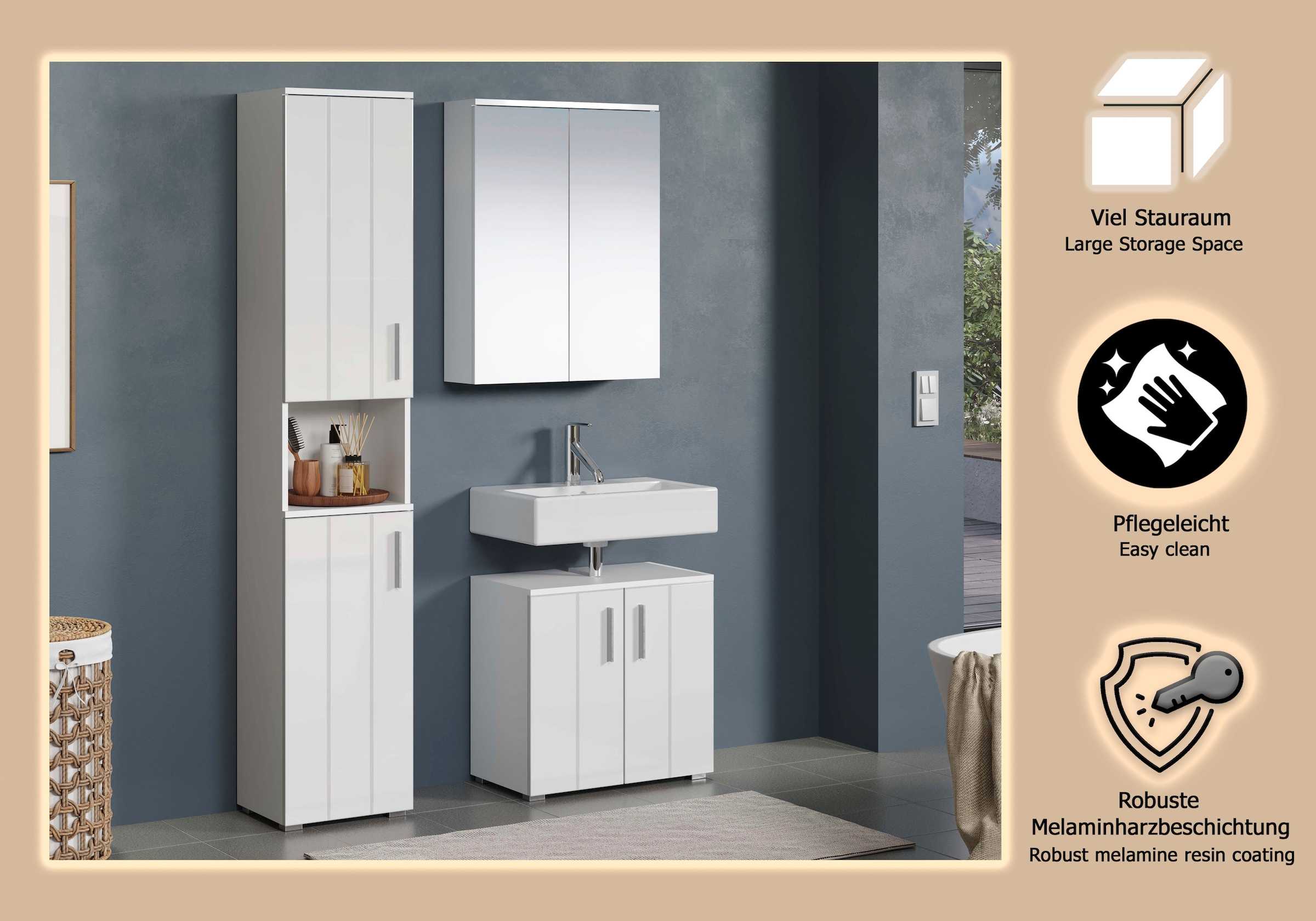 welltime Badezimmer-Set »Prag« Set, 3 Stk. tlg.