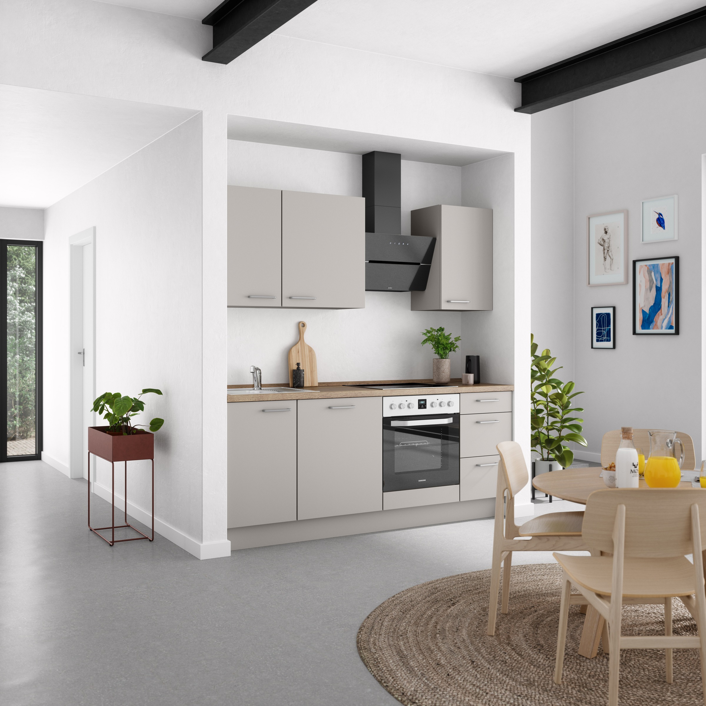 nobilia® Küchenzeile »"Touch II"«, vormontiert, Ausrichtung wählbar, Breite 210 cm, wahlw. mit E-Geräten