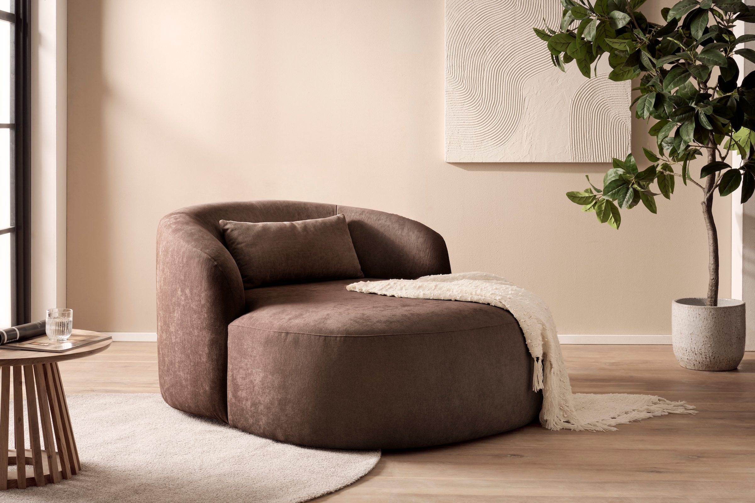 LeGer Home by Lena Gercke XXL-Sessel »Yllara, moderner Lesesessel, Loveseat mit großzügiger Sitzfläche« mit geschwungener Rückenlehne in Samt oder Struktur