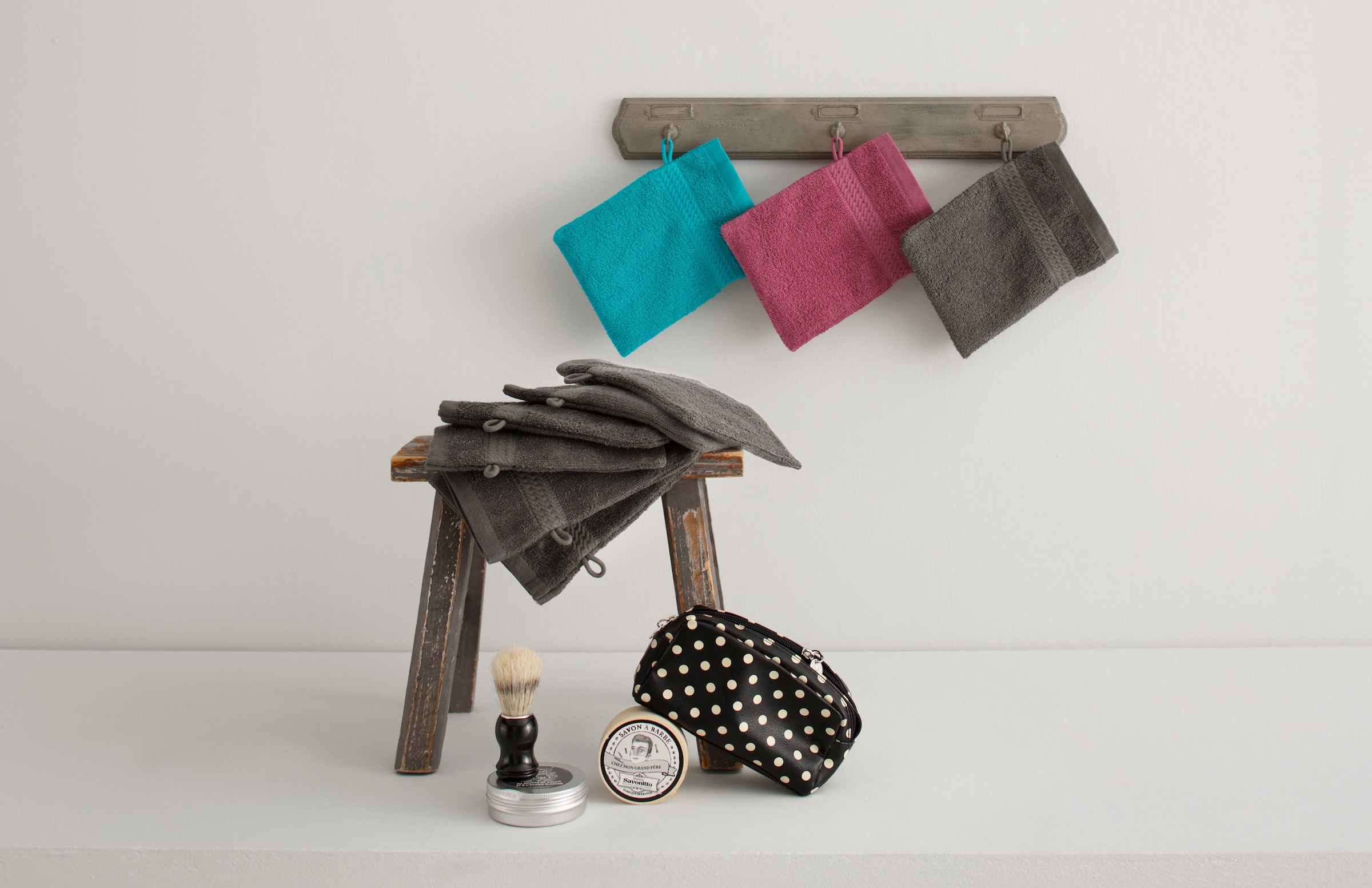 Waschhandschuh my »Juna«, (6 Serie, Baumwolle online Waschlappen, im tlg.), bestellen Farben, und Bordüre, 100% Uni- als home Set
