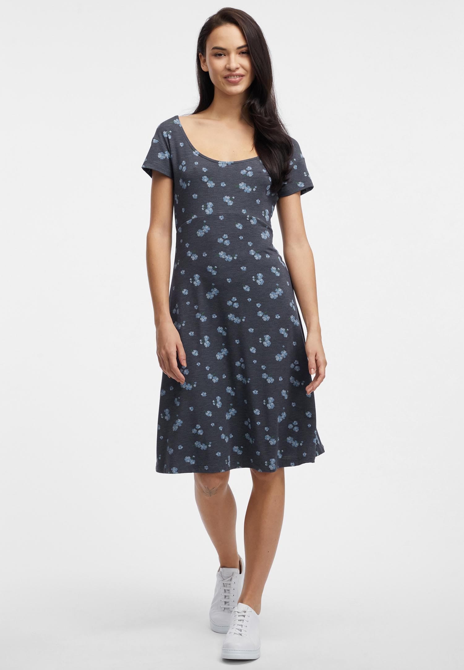 Ragwear Minikleid »LUNNGO DRESS«, Ausschnitt hinten mit Detail und floralem Alloverdruck