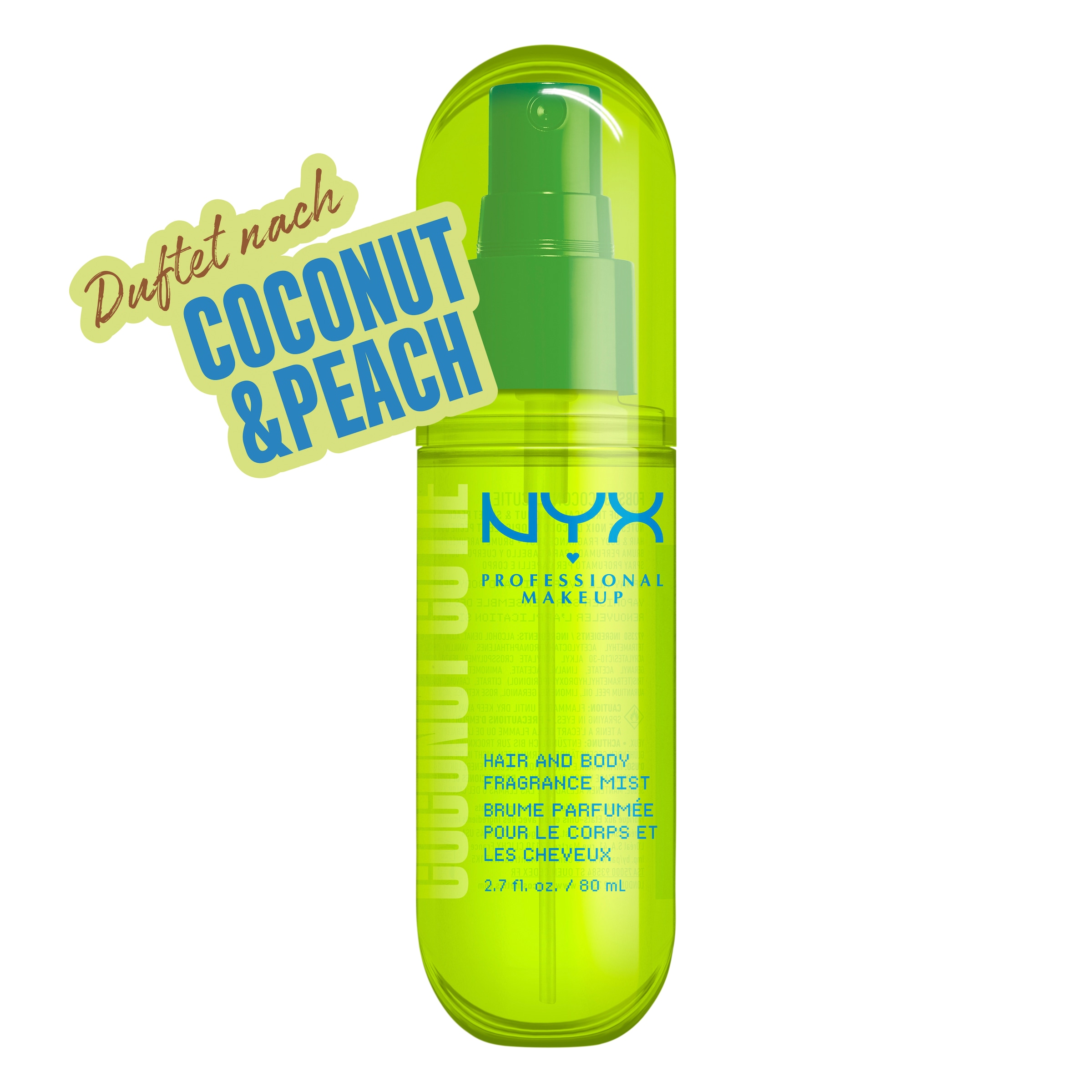 NYX PROFESSIONAL MAKEUP Bodyspray »COCONUT CUTIE HAIR & BODY MIST« tropische Mischung aus Kokosnuss & Pfirsich