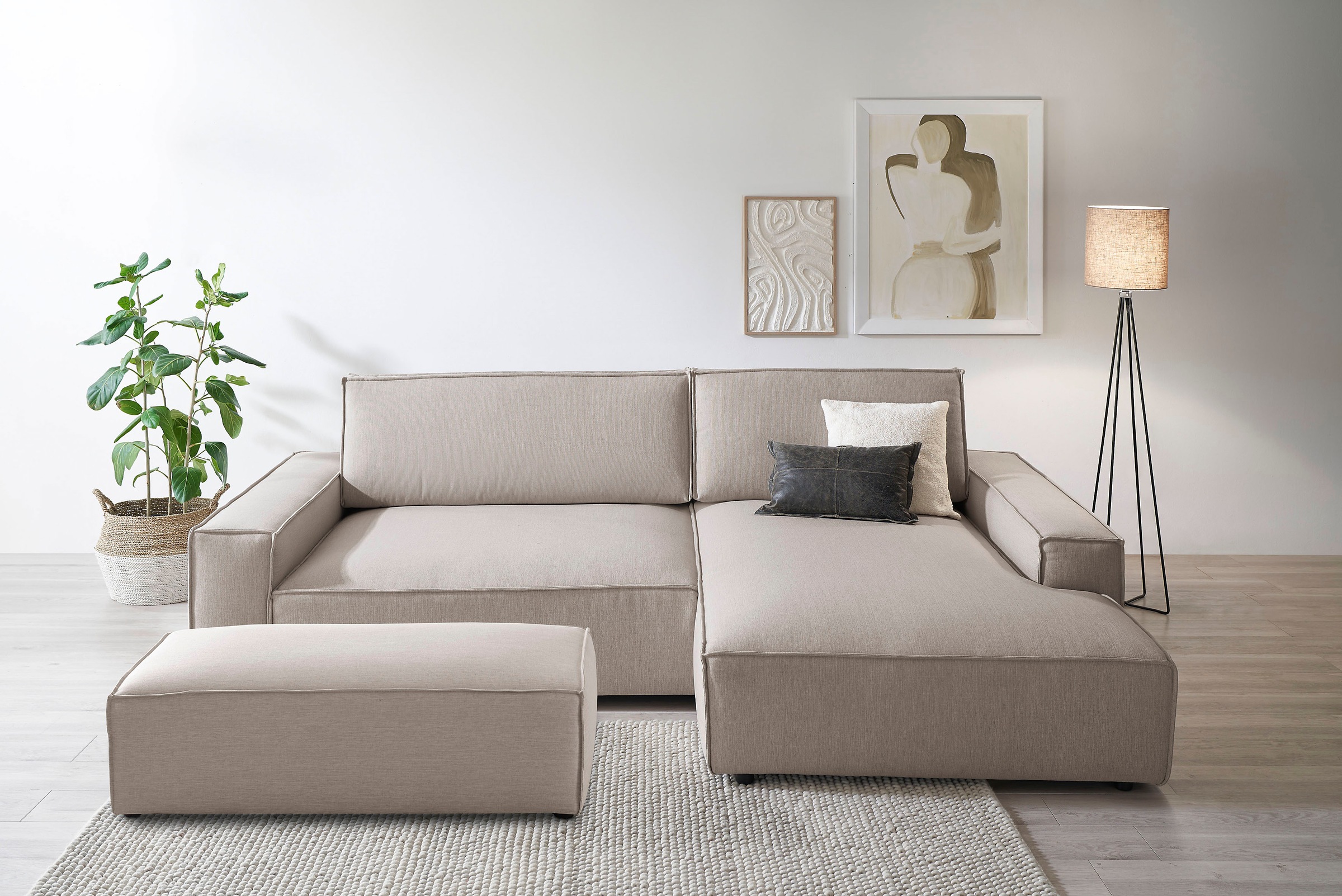 Home affaire Polsterecke »NEU: SHERWOOD XXL tief, L-Form mit Schlaffunktion günstig online kaufen
