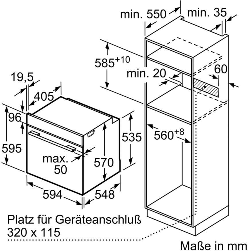 14. Bild von BOSCH Einbaubackofen »HBA533BB1«, 4, HBA533BB1, mit Teleskopauszug nachrüstbar, ecoClean Direct