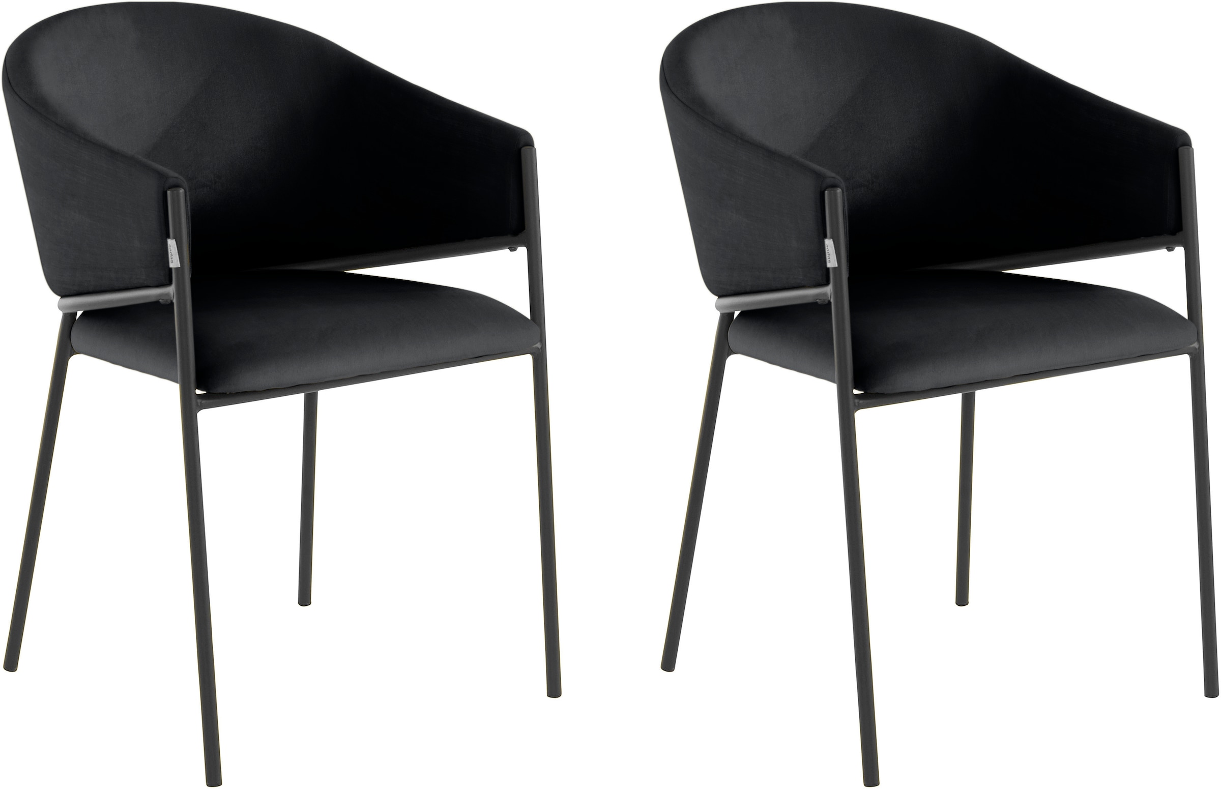 andas Armlehnstuhl »Jorun«, 2 St., Webstoff fein, im 2er Set, mit schwarzen  Metallbeinen, Sitzhöhe 48 cm auf Rechnung kaufen