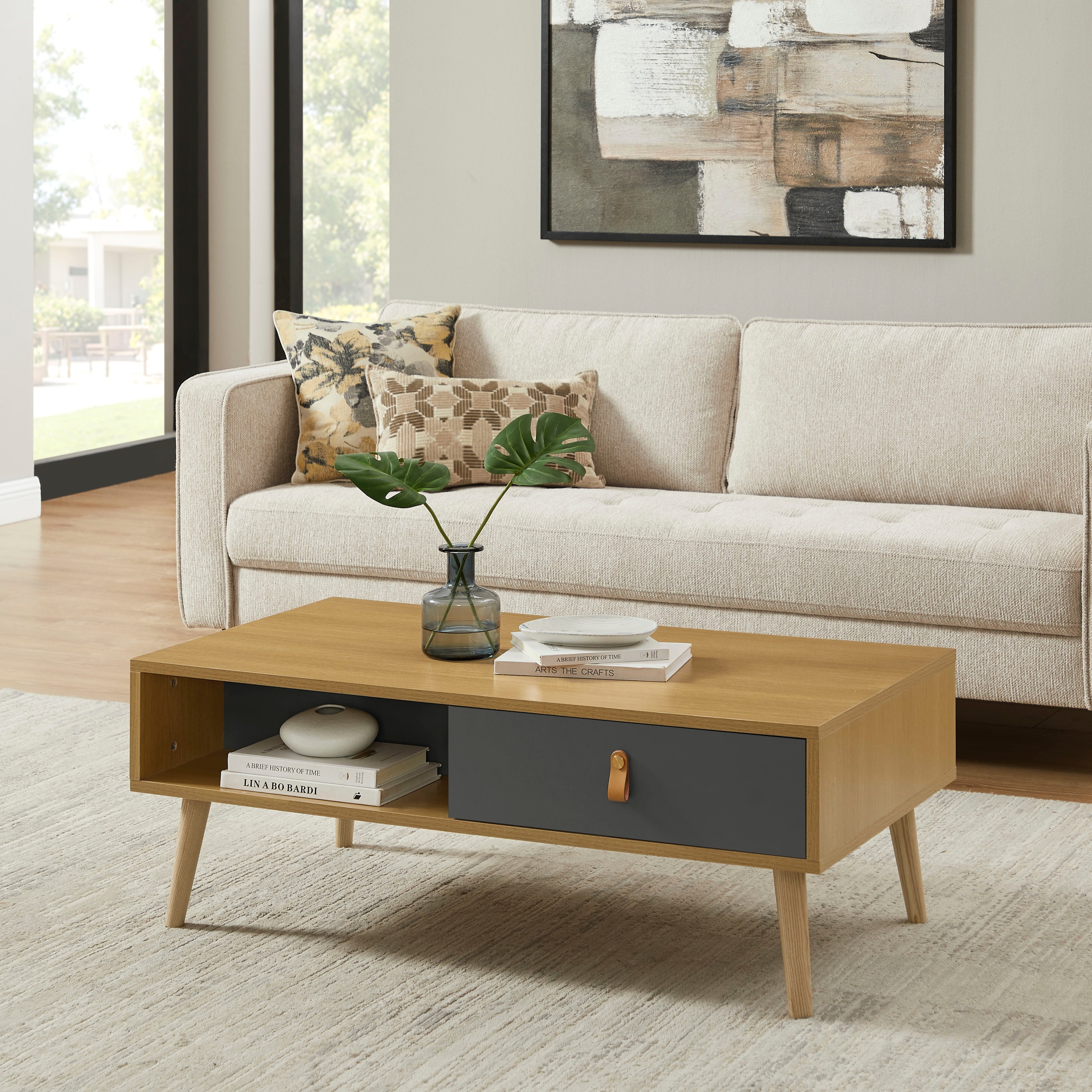 Leonique Couchtisch »Avril« Eichen-Melamin, FSC-zertifiziertem Eschenholz, günstig online kaufen