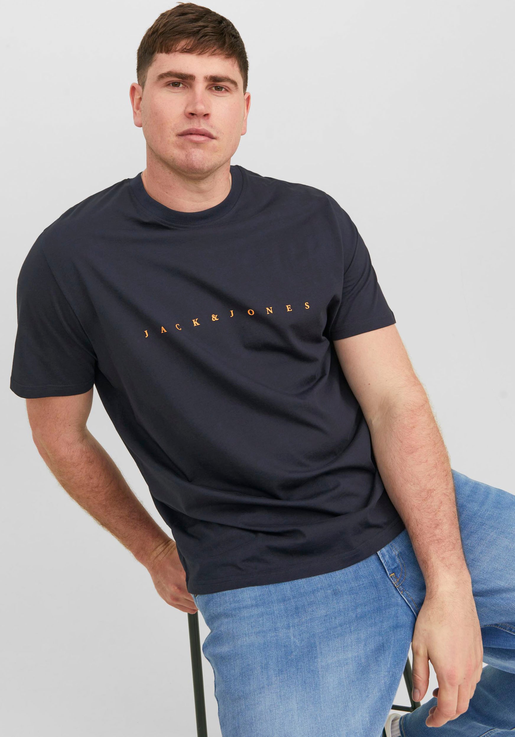 Jack & Jones PlusSize Rundhalsshirt »JJESTAR JJ TEE SS NOOS PLS« Baumwolle, regular fit