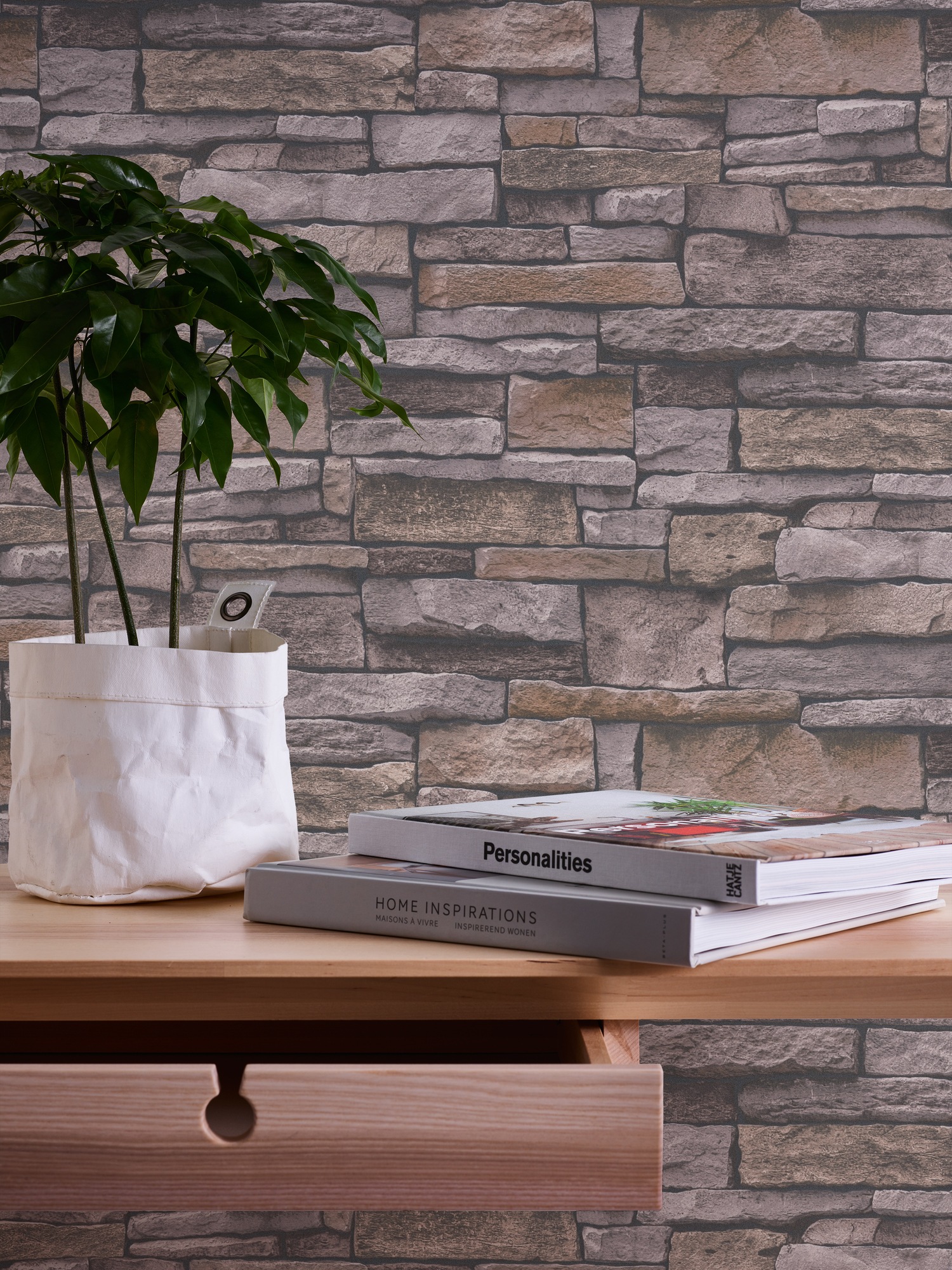 A.S. Création Vliestapete »Terra Steintapete«, matt-gemustert-neutral, Steinoptik Steinwand Naturstein-Tapete 3D-optik Tapeten Wohnzimmer