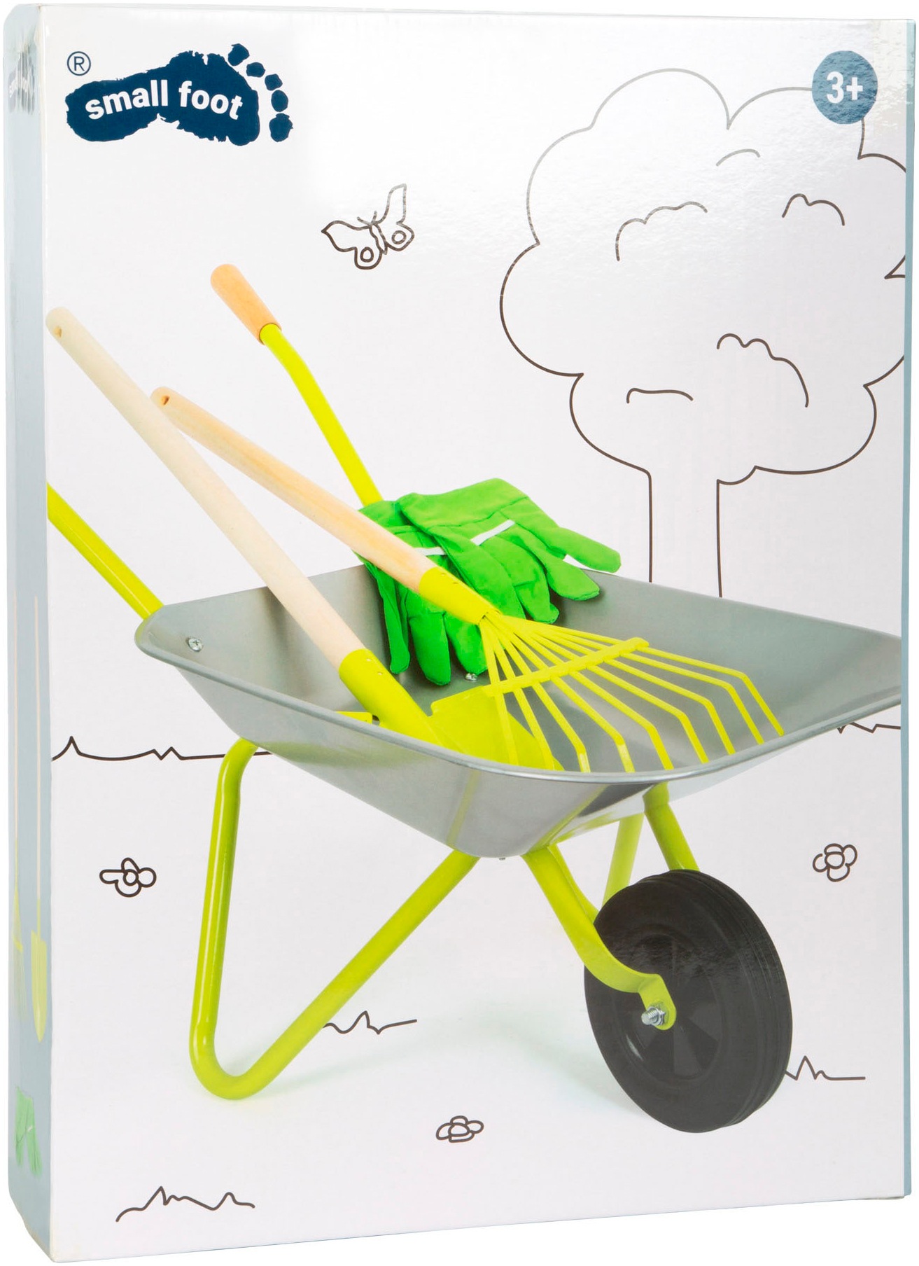Small Foot Schubkarre, (Set, 4 tlg.), für Kinder; mit Gartenwerkzeug