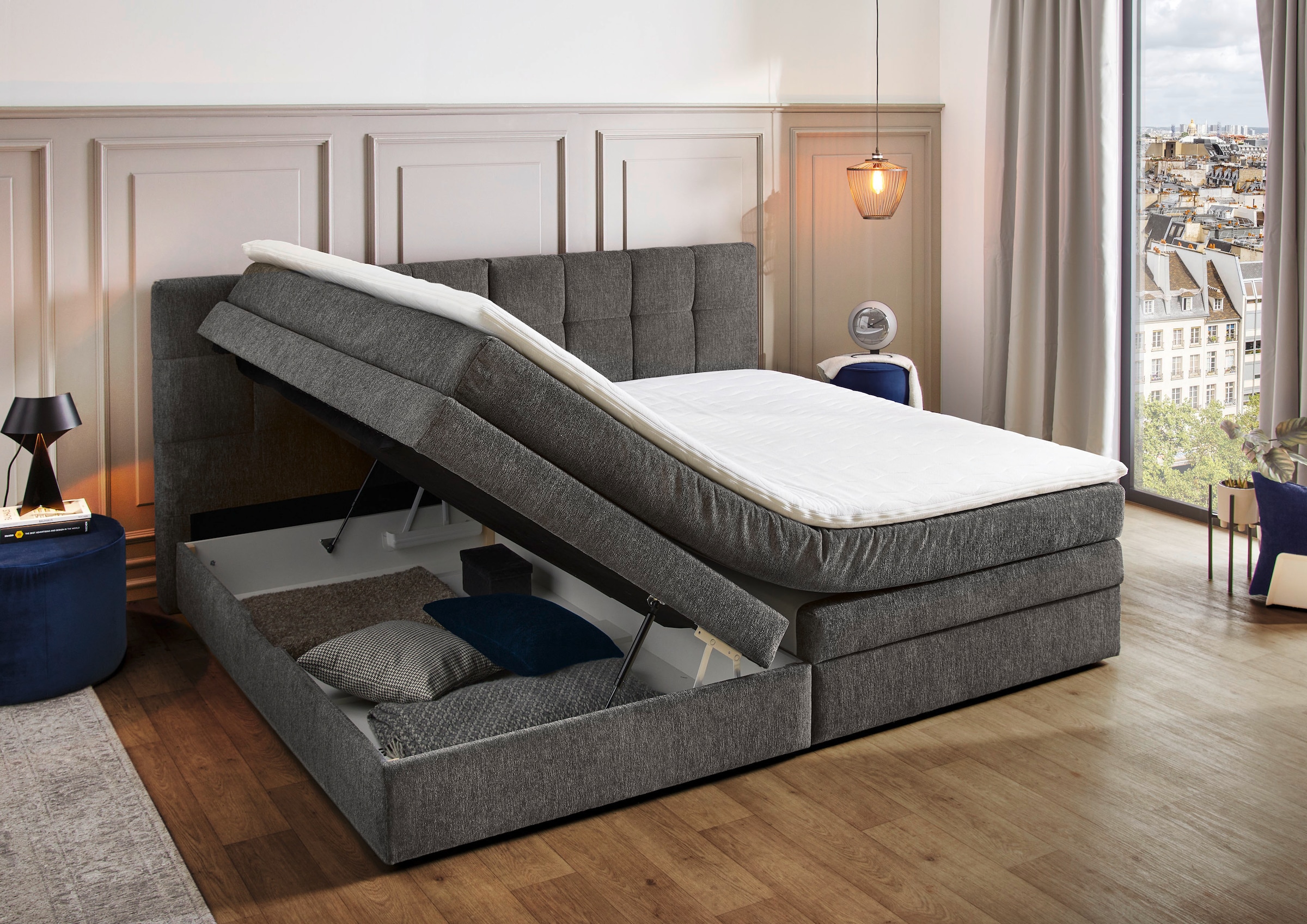 Jockenhöfer Gruppe Boxspringbett »Casa Grande in der Breite 240cm, Familienbett mit riesigem Bettkasten« 7-Zonen-TTFK-Matratze, KS-Topper, verschiedene Härtegrade wählbar