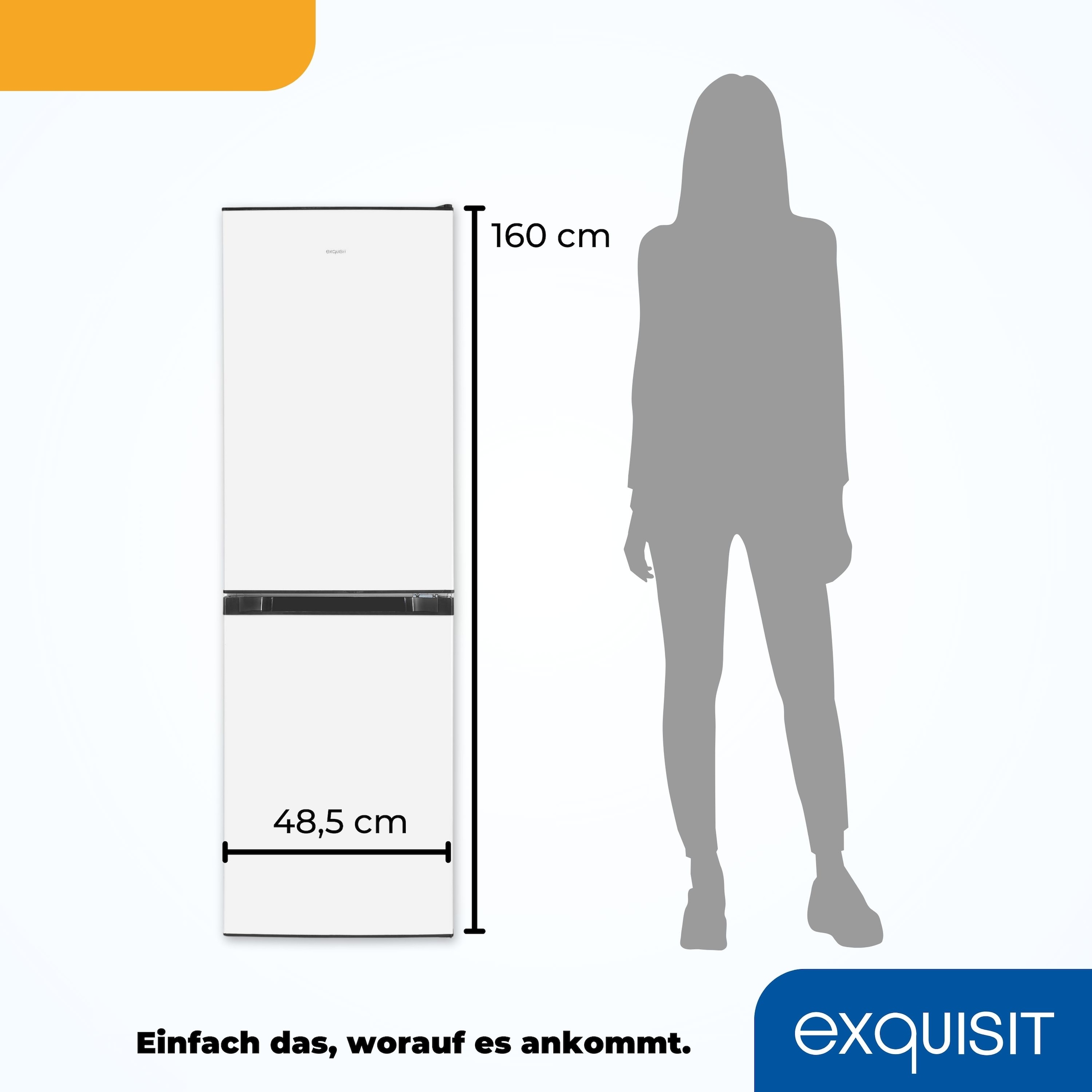 exquisit Kühl-/Gefrierkombination »KGC195-65-NF-330E weiss«, 4-Sternefach