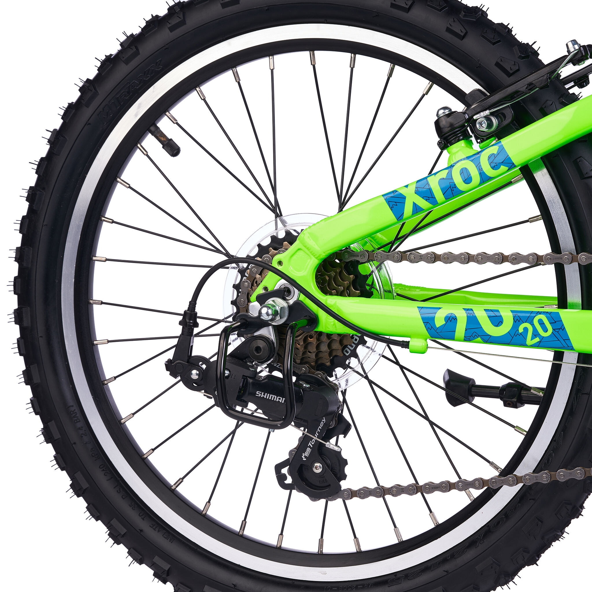 S’COOL Jugendfahrrad »S'COOL Xroc Pro 20-K7 Neon Green/Ocean« 7 Gang Shimano Kettenschaltung