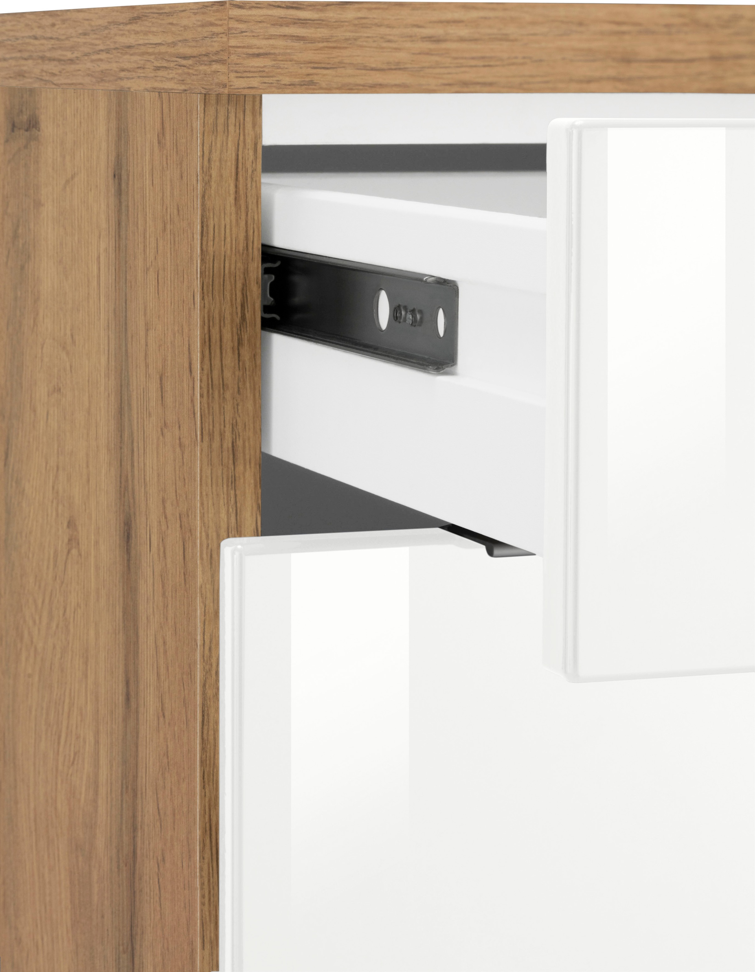 KOCHSTATION Küchenzeile »KS-Brindisi«, Breite 270 cm, wahlweise mit E-Geräten, mit MDF-Fronten und Regal