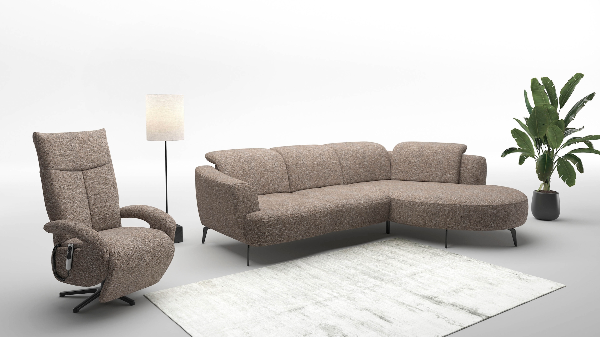 sit&more Ecksofa »Zoe«, ink.Sitztiefenverstellung, wahlweise mit Kopfteilverstellung