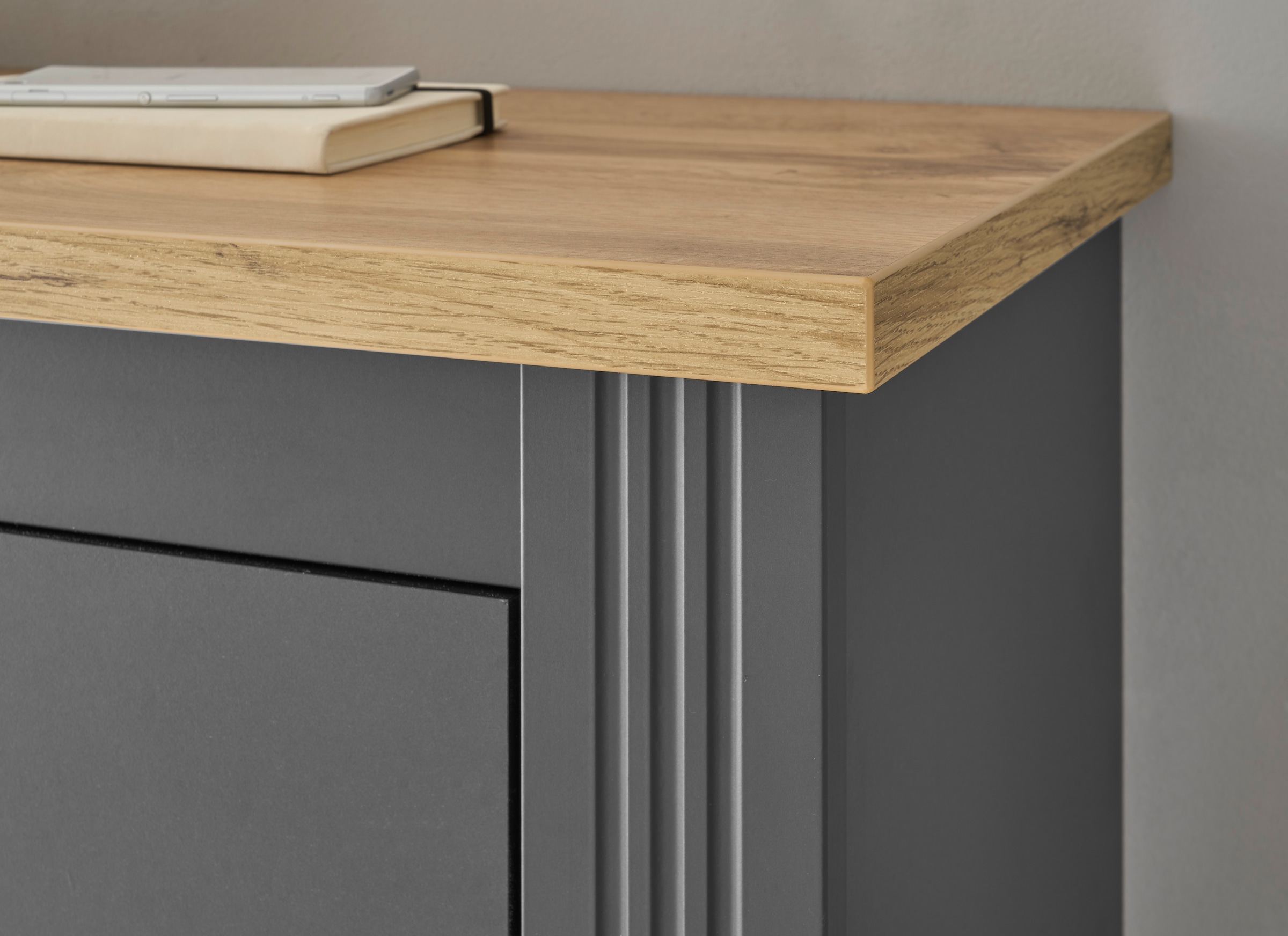 OTTO home Büromöbel-Set »Westminster, wohnliches Home-Office, Büro in zwei Farben verfügbar« Set, 2 tlg. enthält Sekretär und Stauraumschrank im Landhausstil, mit Kabelkanal