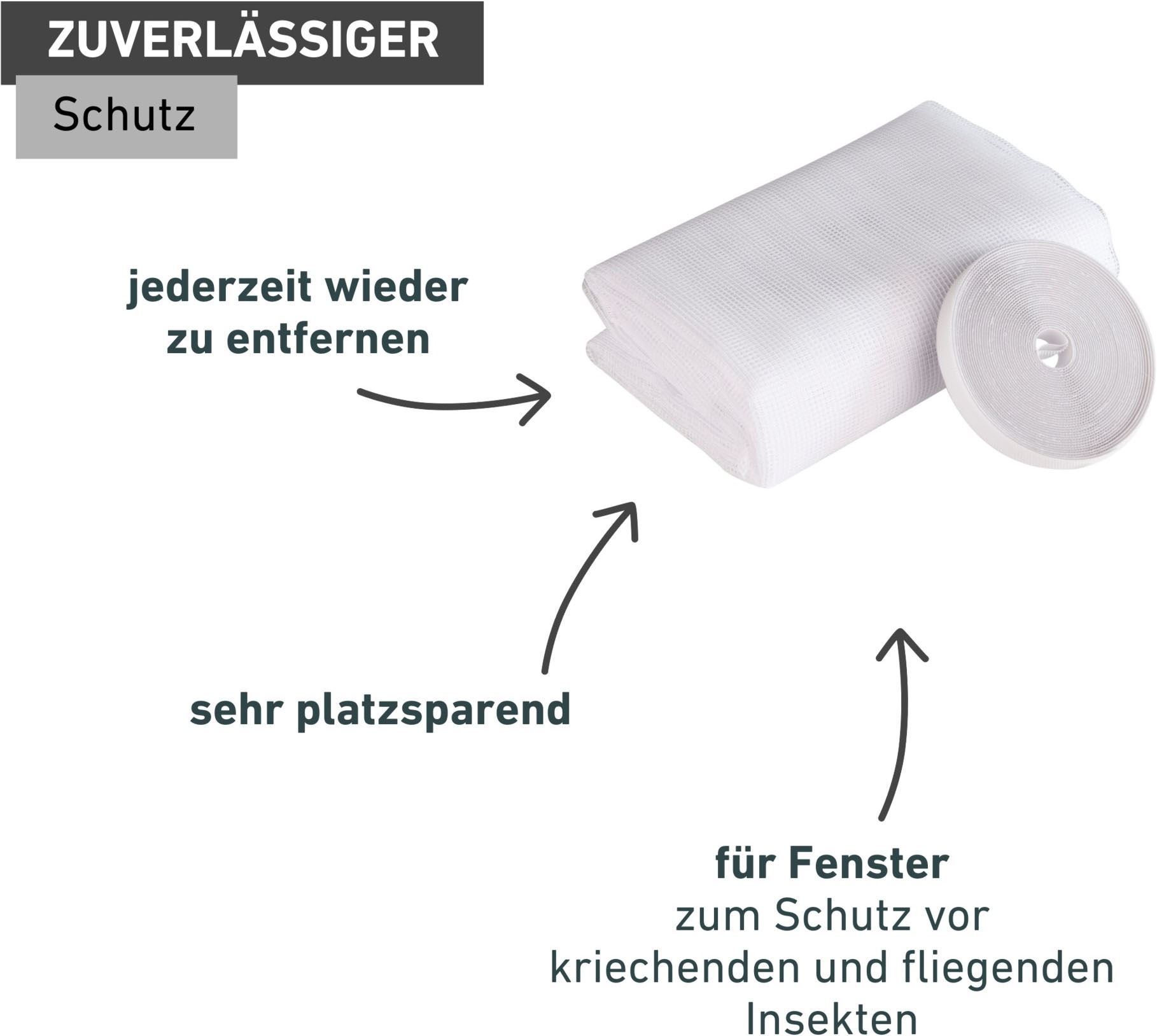 Windhager Moskitonetz »Plus für Fenster, Klettband Insektenschutz ohne bohren, 150 x 300 cm« 1 Stk. tlg. Insektenschutzgitter, Moskitonetz erhältlich in anthrazit oder weiß
