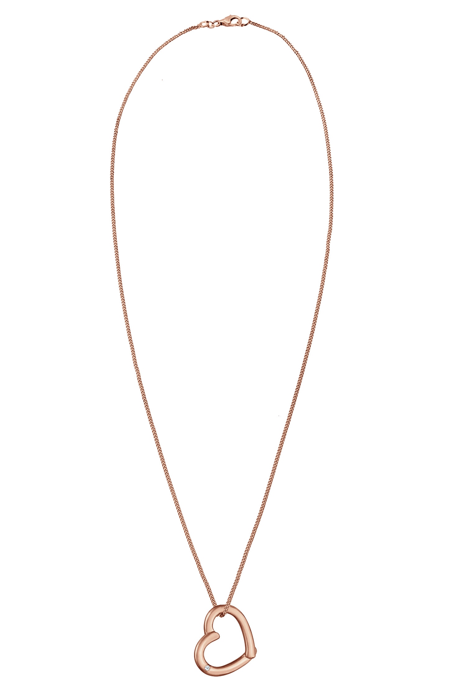 Elli DIAMONDS Collierkettchen »Herz Anhänger mit Diamant (0.02 ct.) 925 Silber«