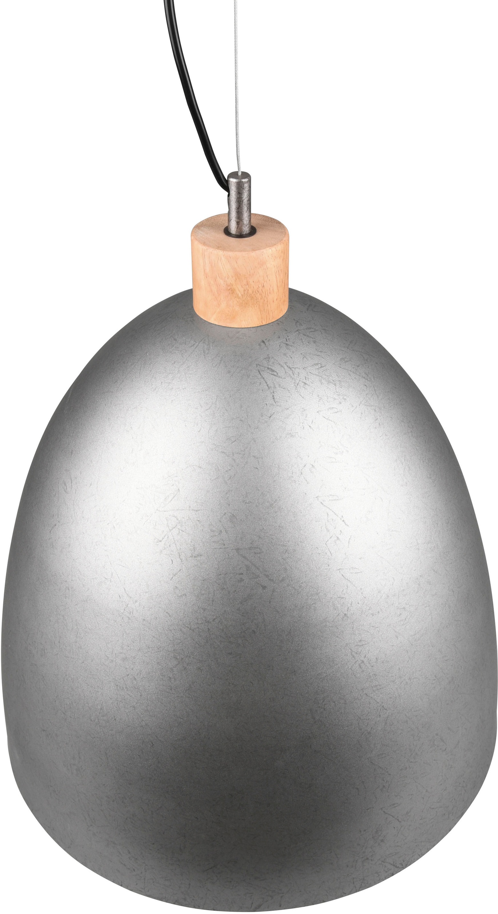 REALITY Leuchten Pendelleuchte »Jagger«, 1 flammig, Leuchtmittel E27 | ohne Leuchtmittel, Hängelampe Metall + Holzoptik, exkl 1xE27 max 60W, höhenverstellbar