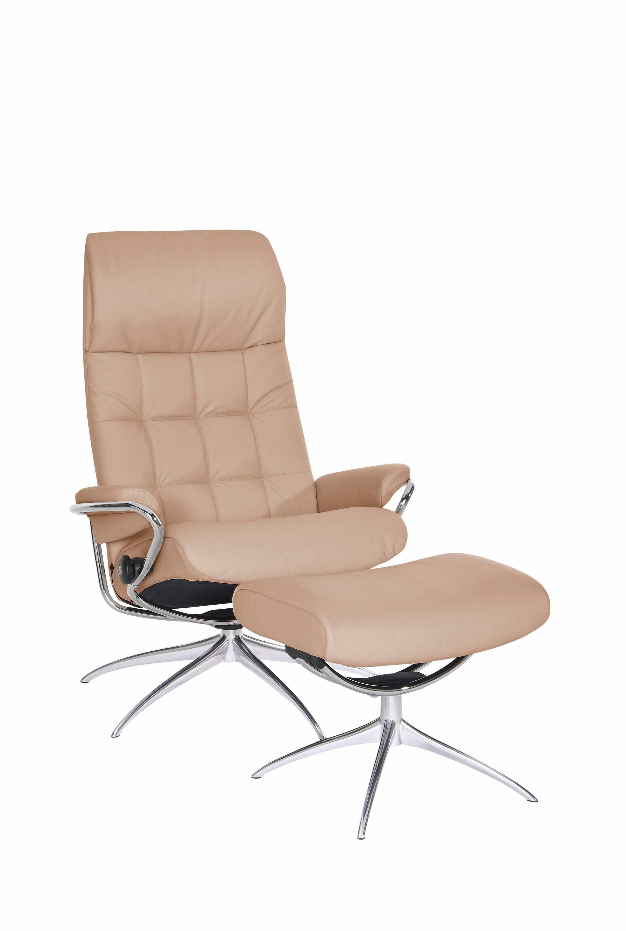 Stressless® Relaxsessel »London«, (Set, Relaxsessel mit Hocker), mit Hocker, High Back, mit Star Base, Gestell Chrom