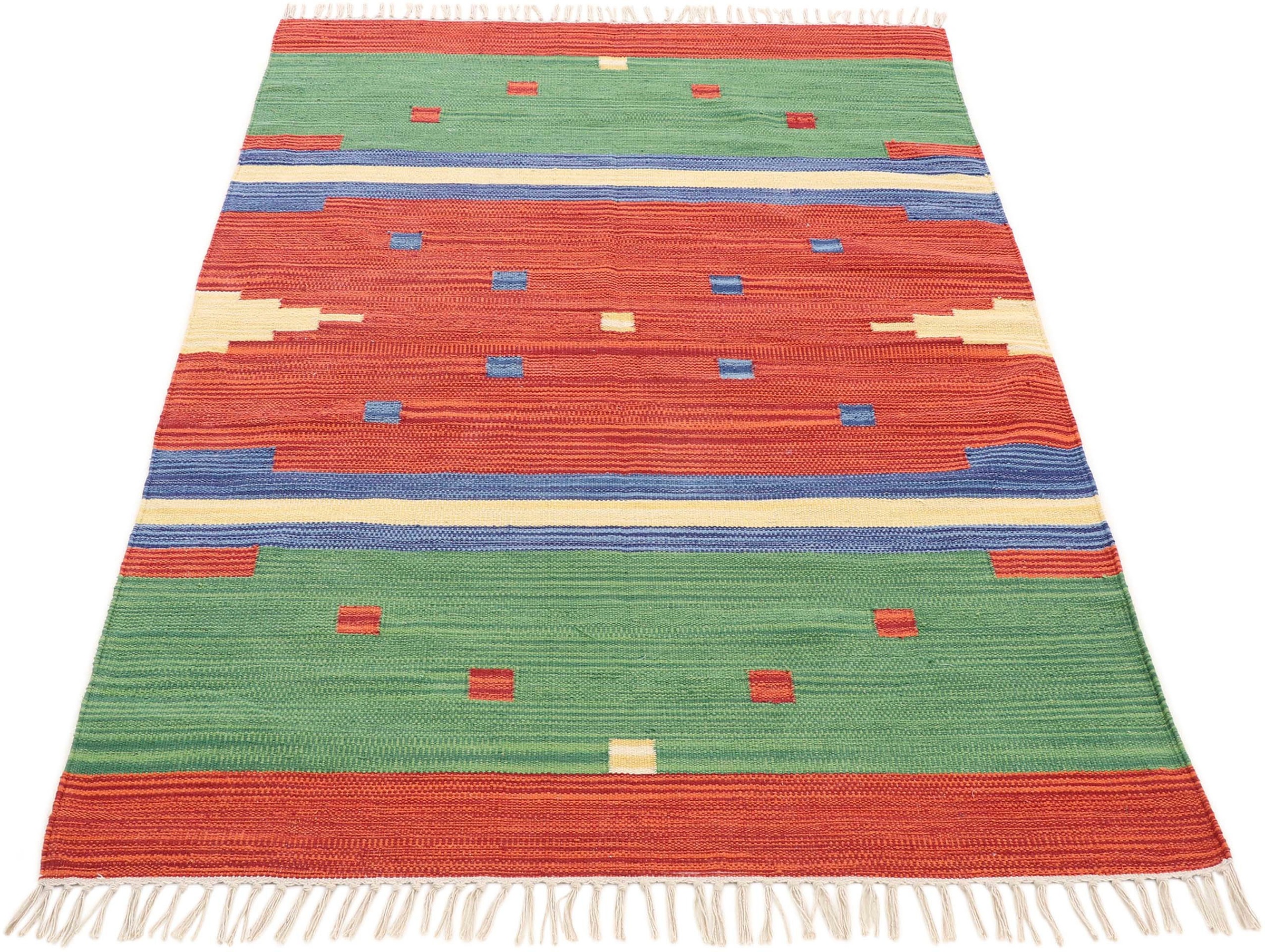 carpetfine Teppich »Kelim Amar«, rechteckig, 5 mm Höhe